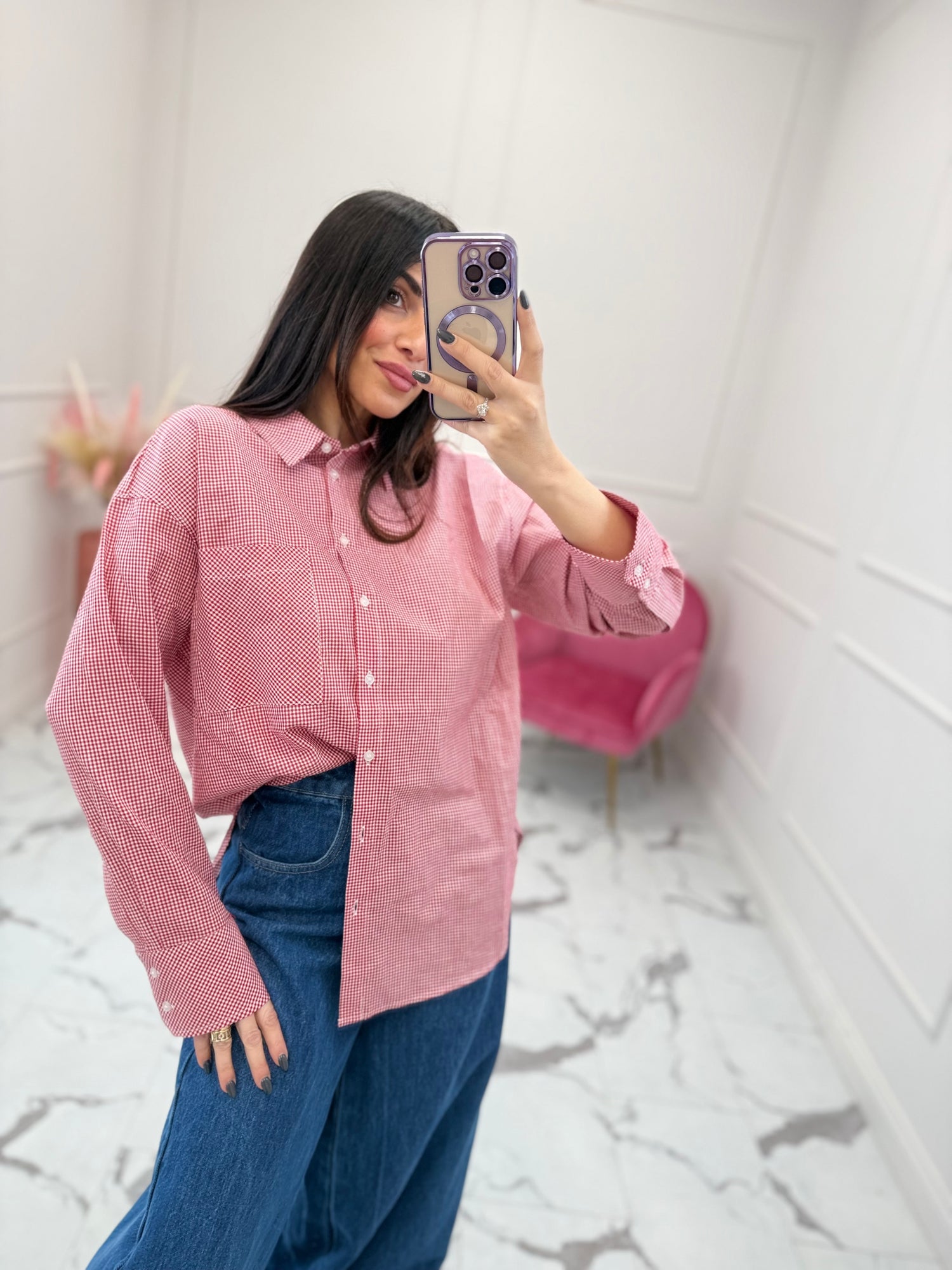 Camicia vichy “Yvette” ONLY