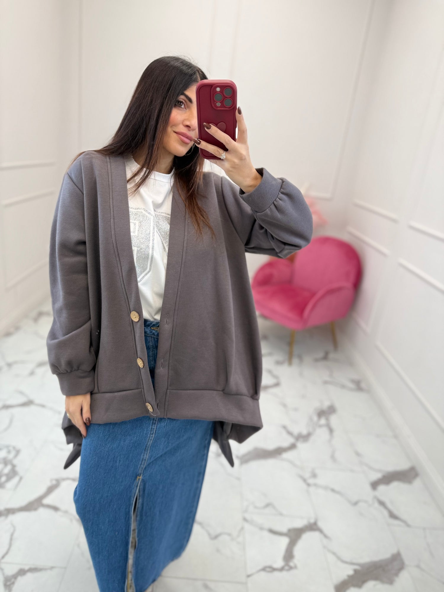 Cardigan in felpa “over” LIP