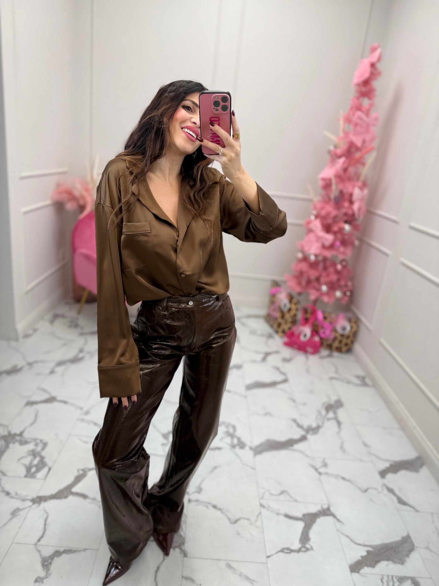 Pantalone in vinile LUMINA