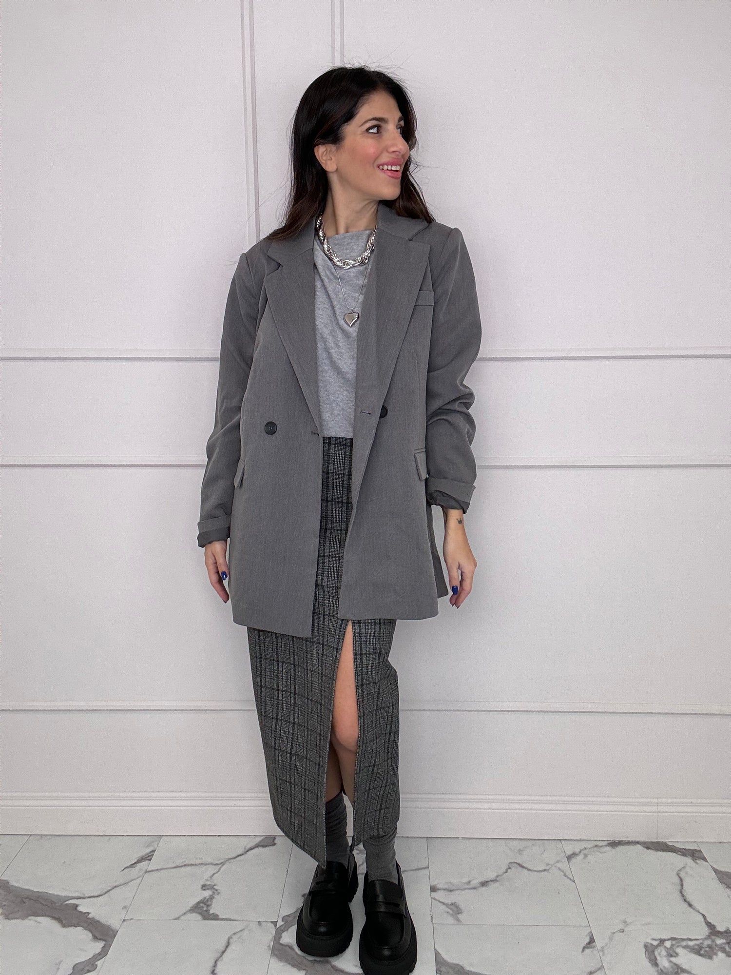 Gonna longuette spacco “British” LIP