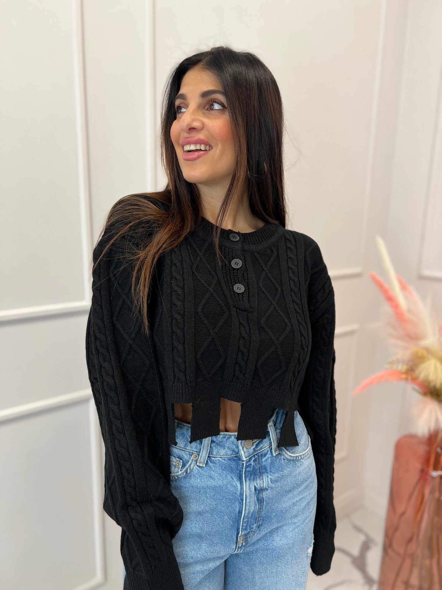 Cardigan trecce crop LUMINA