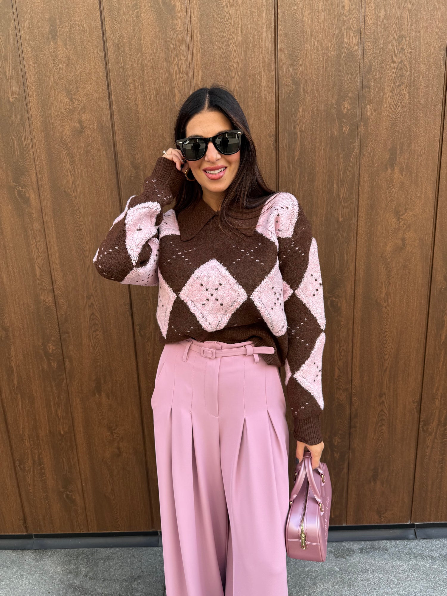 Maglioncino “pink rhombus” COMPANIA FANTASTICA