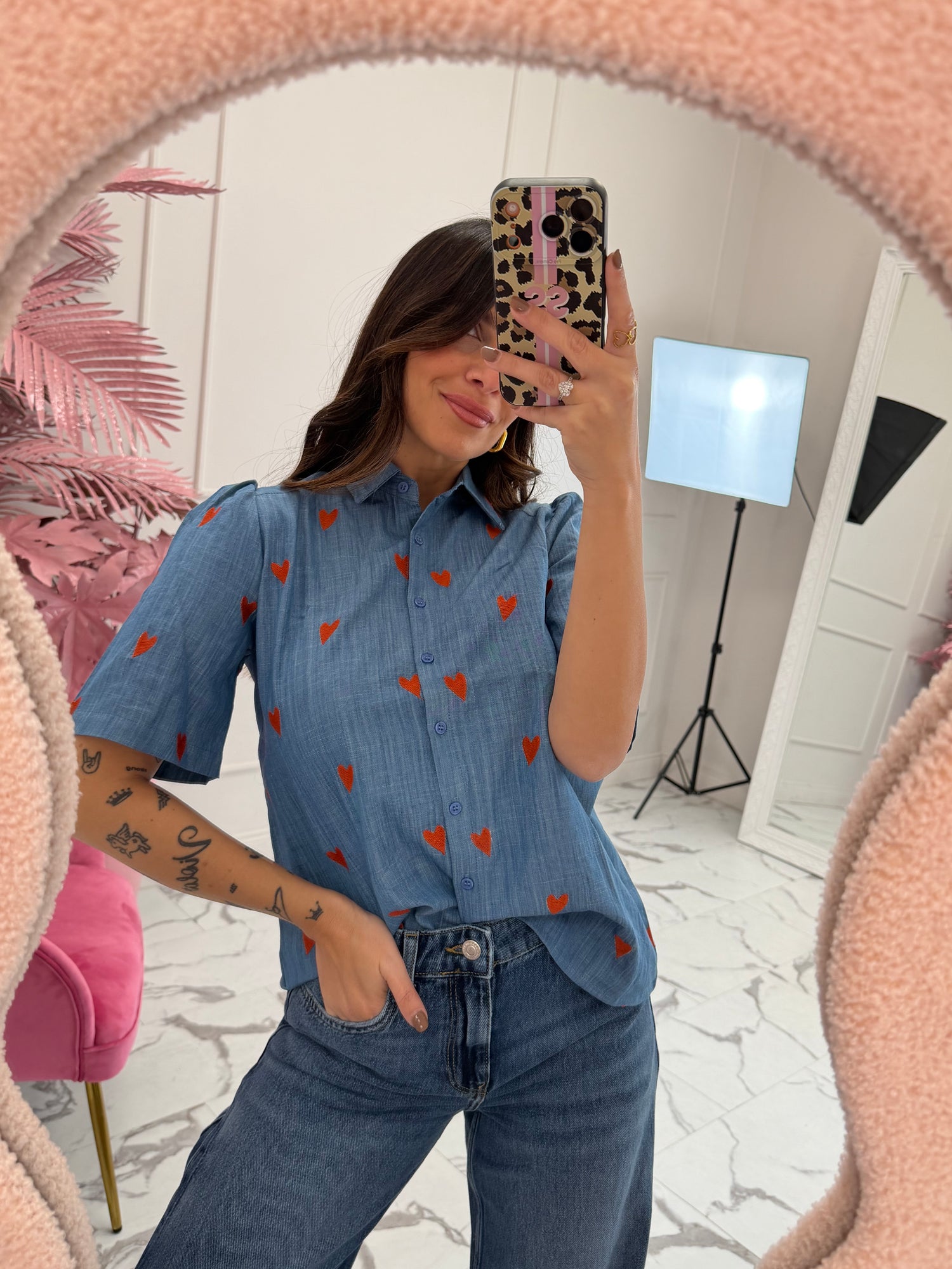 Camicia maniche corte “DenimHeart” COMPANIA FANTASTICA