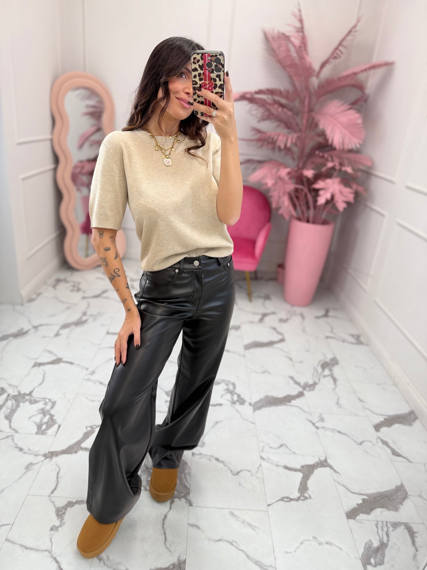 Pantalone Tokyo “Hannah” ecopelle JJXX