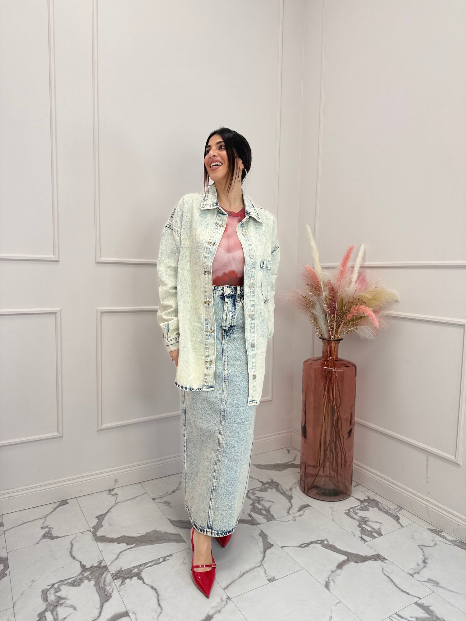 Gonna lunga denim “Ilary” GLAMOROUS