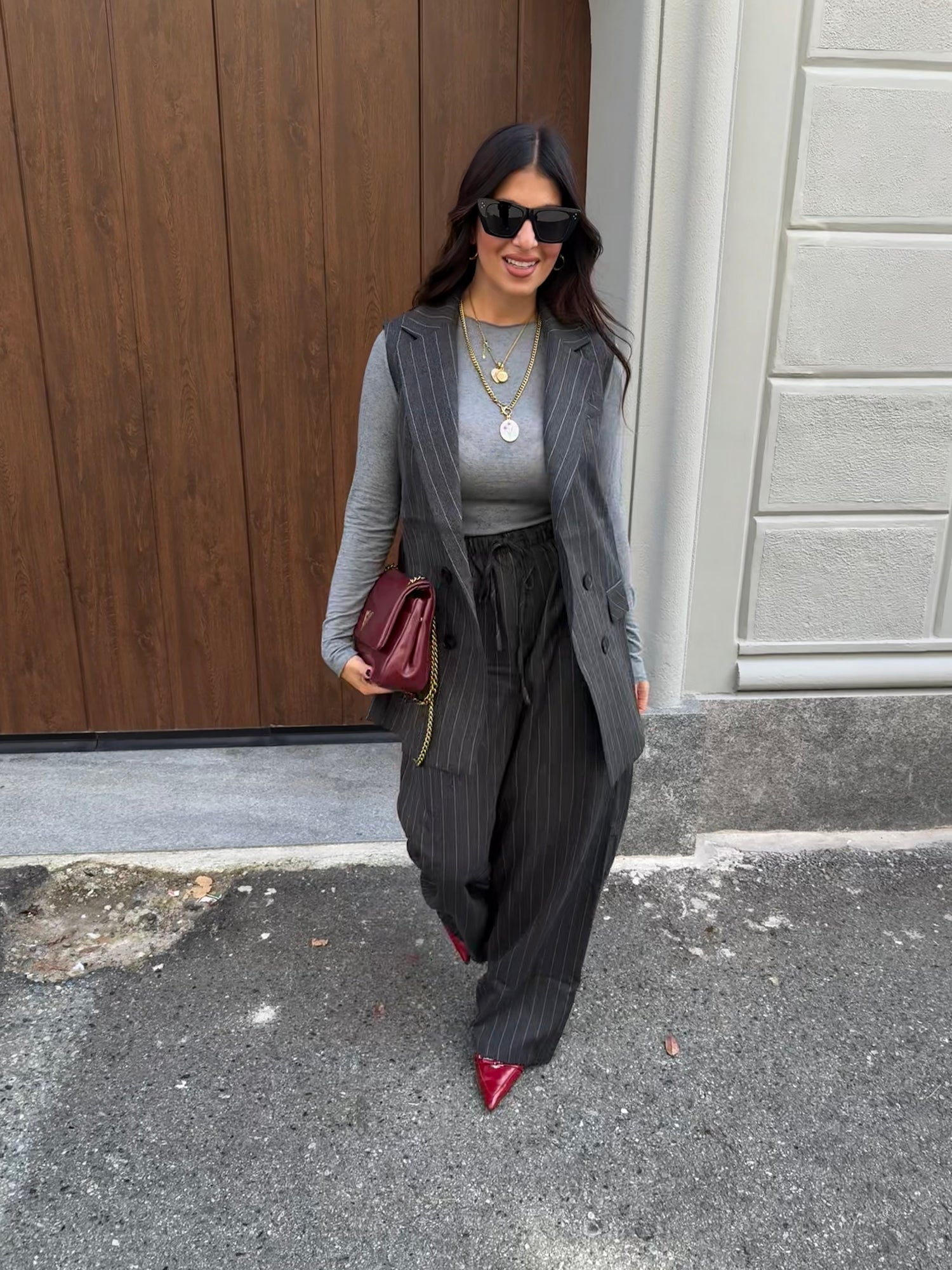 Pantalone gessato “Helena” GLAMOROUS