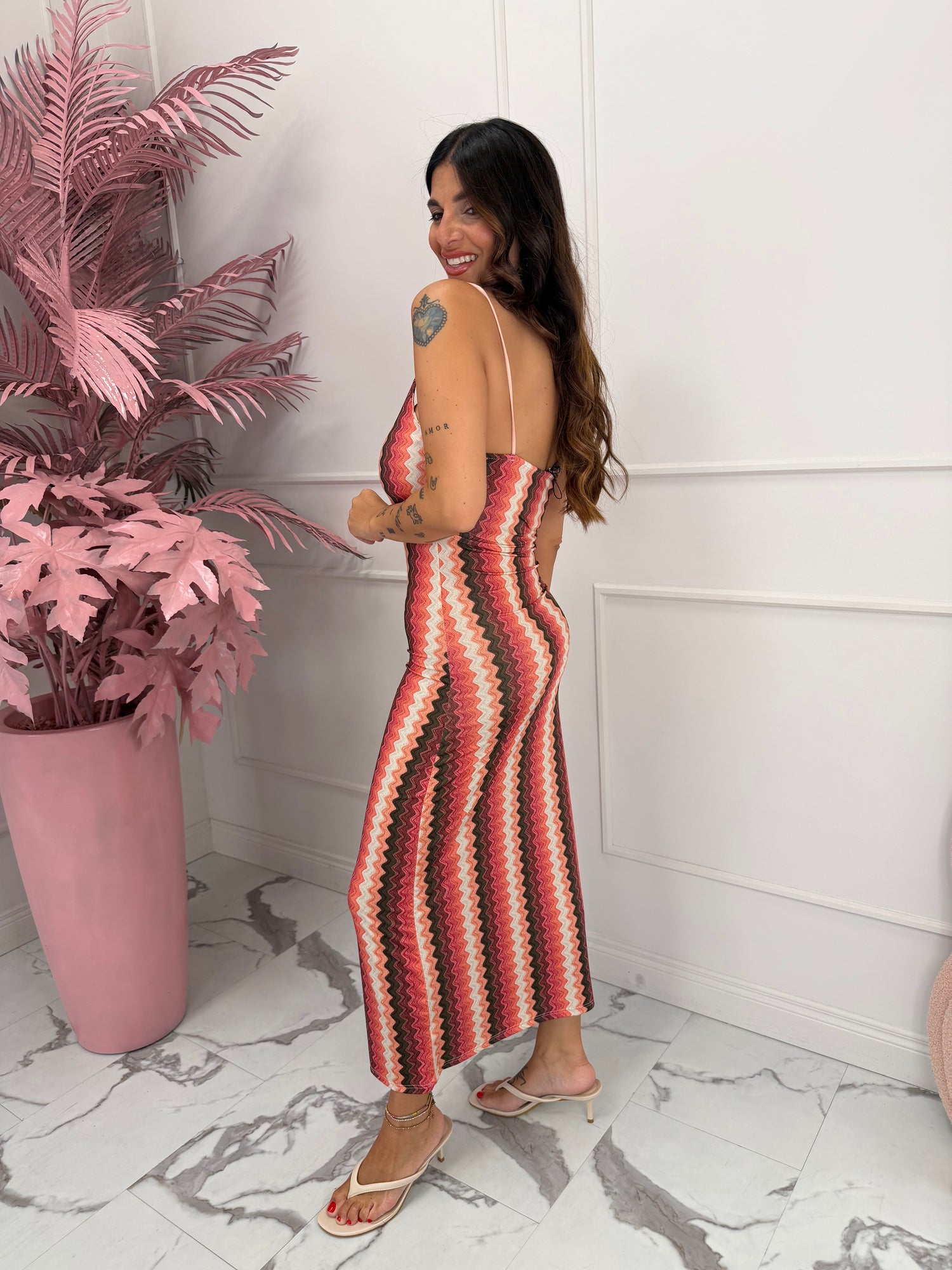 Abito stretch “Chevron print” LIP