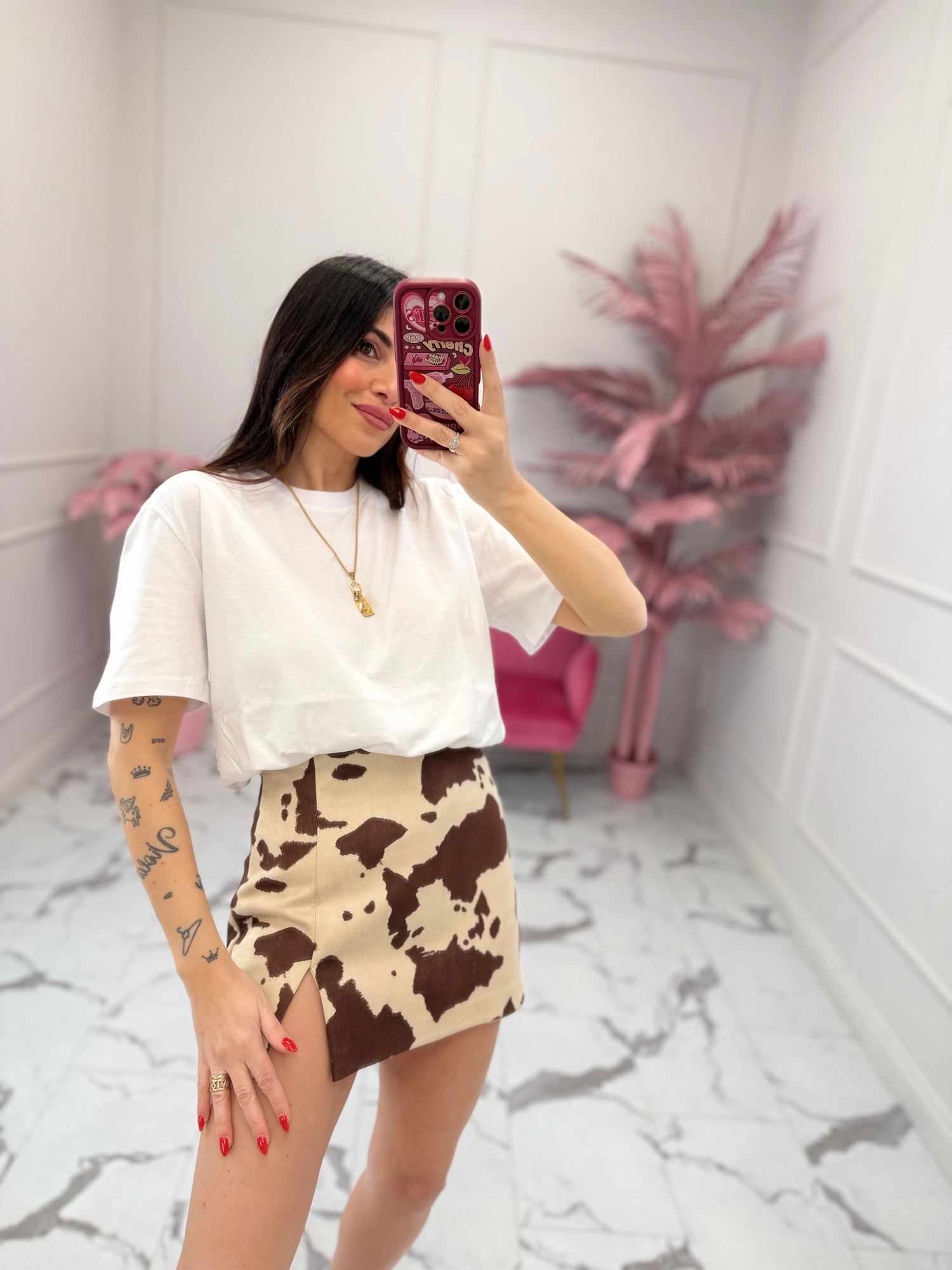 Gonna shorts “Cow print” LUMINA