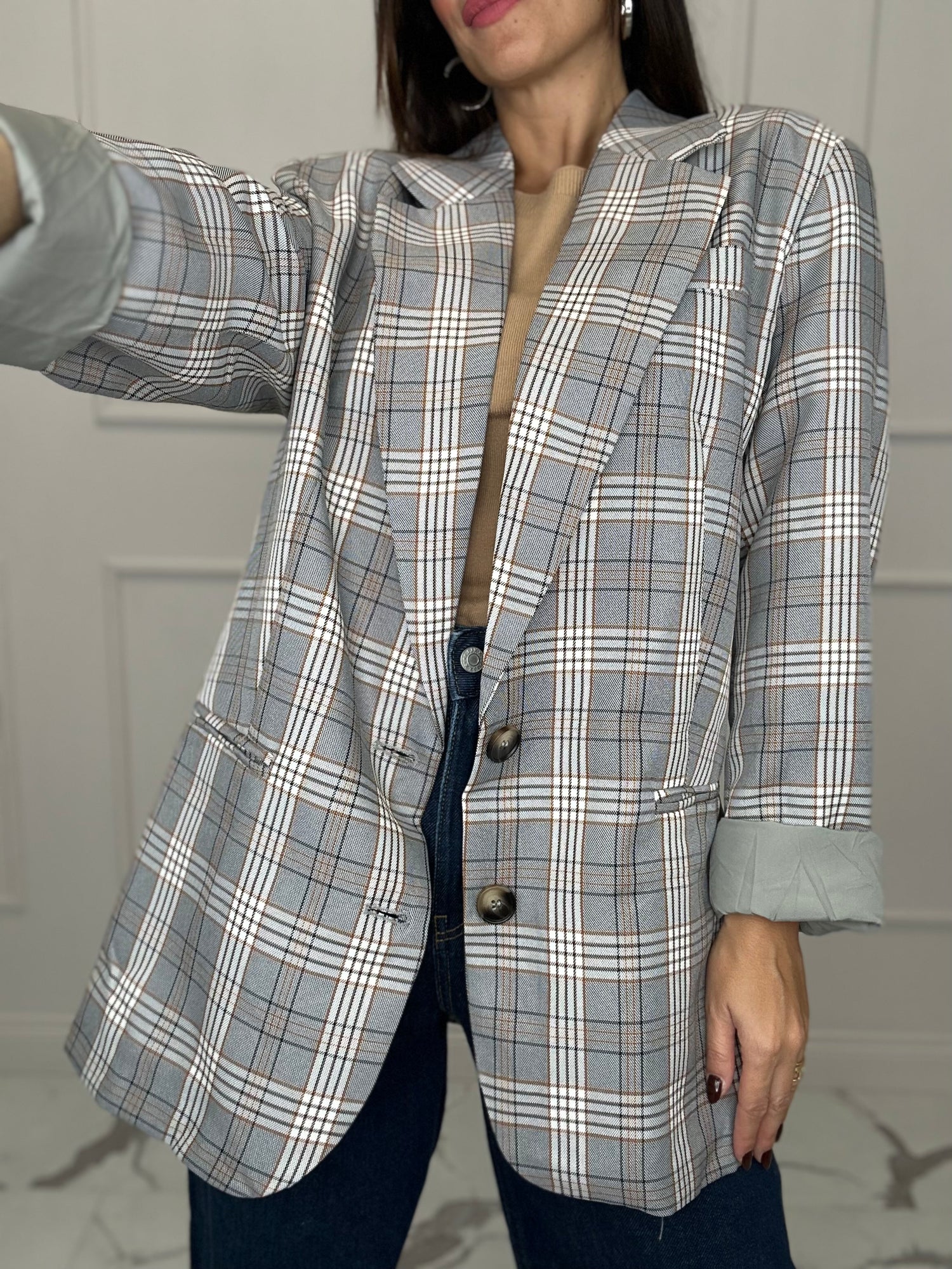 Blazer check over GLAMOROUS