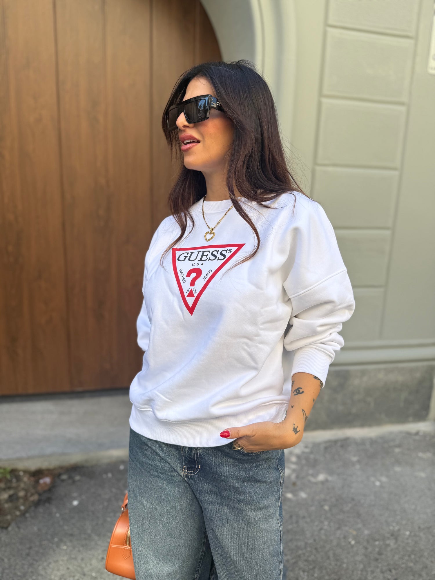 Felpa over logo GUESS JEANS