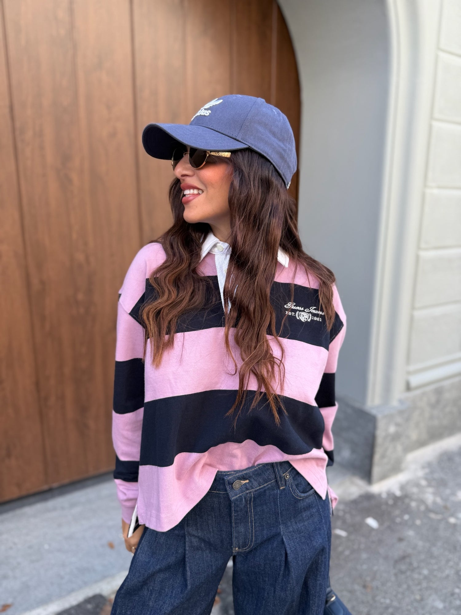 Felpa Polo righe GUESS JEANS