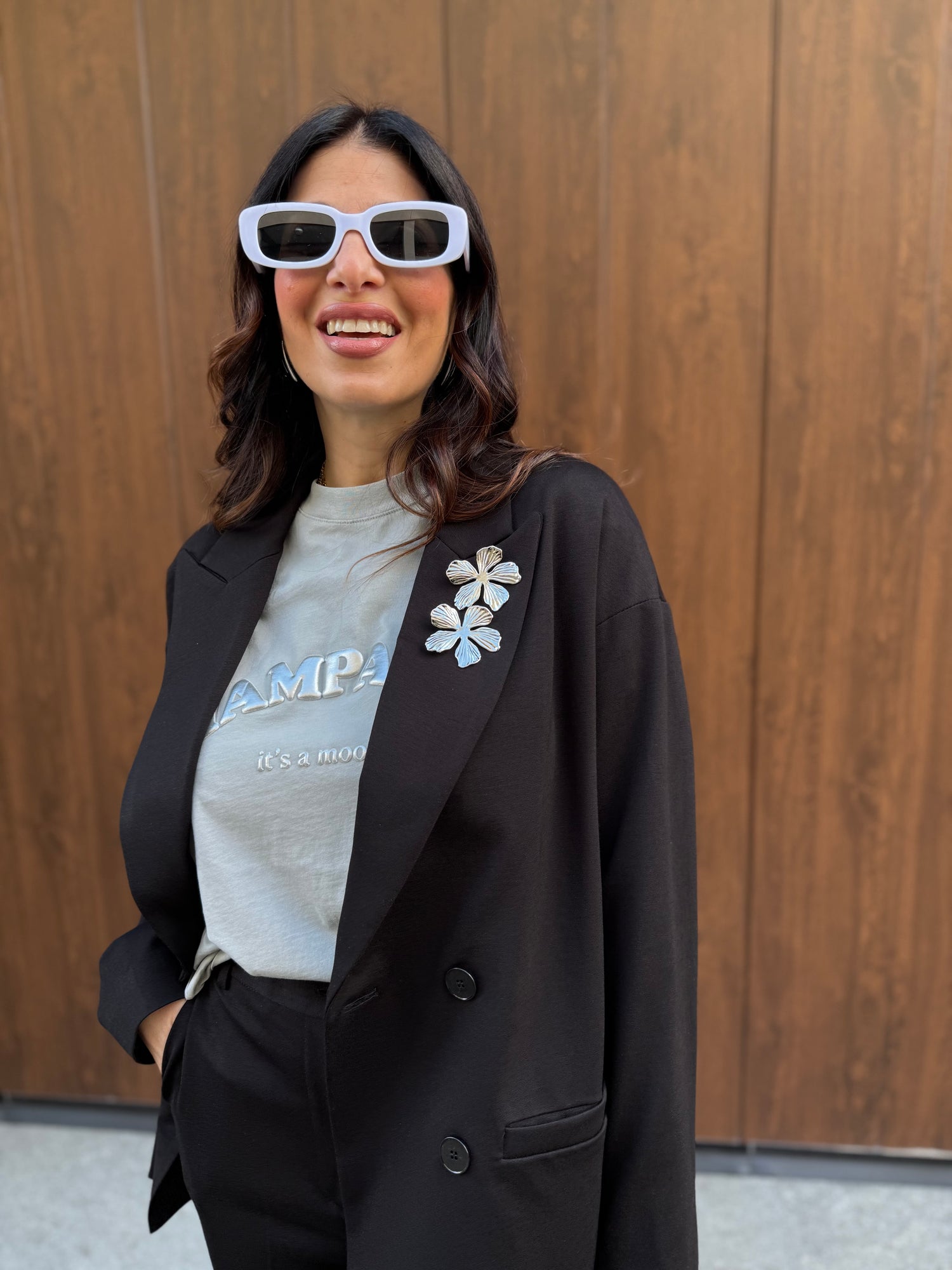 Blazer tailleur doppiopetto “Silver Flower” VICOLO