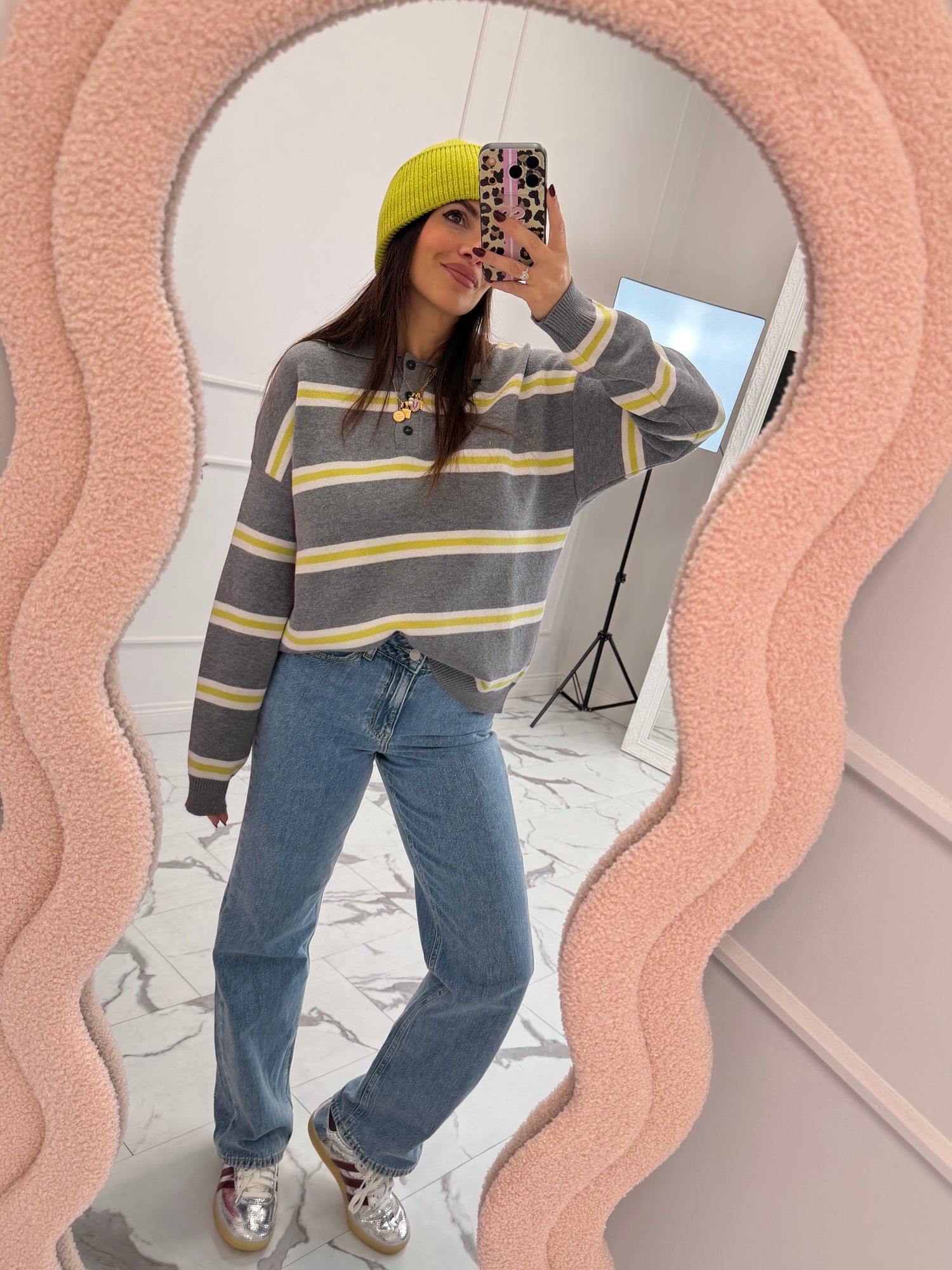 Maglioncino a polo righe HAVE ONE