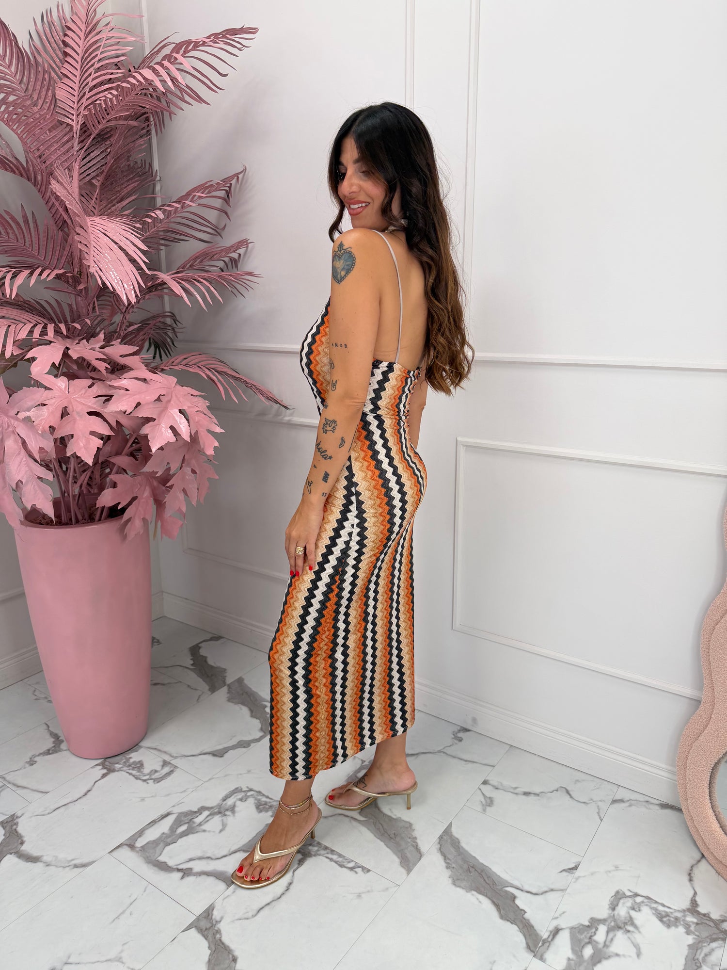 Abito stretch “Chevron print” LIP