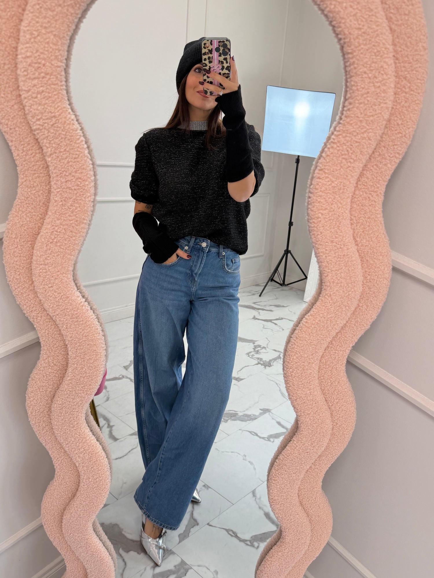 Maglioncino lurex con manicotti HAVE ONE