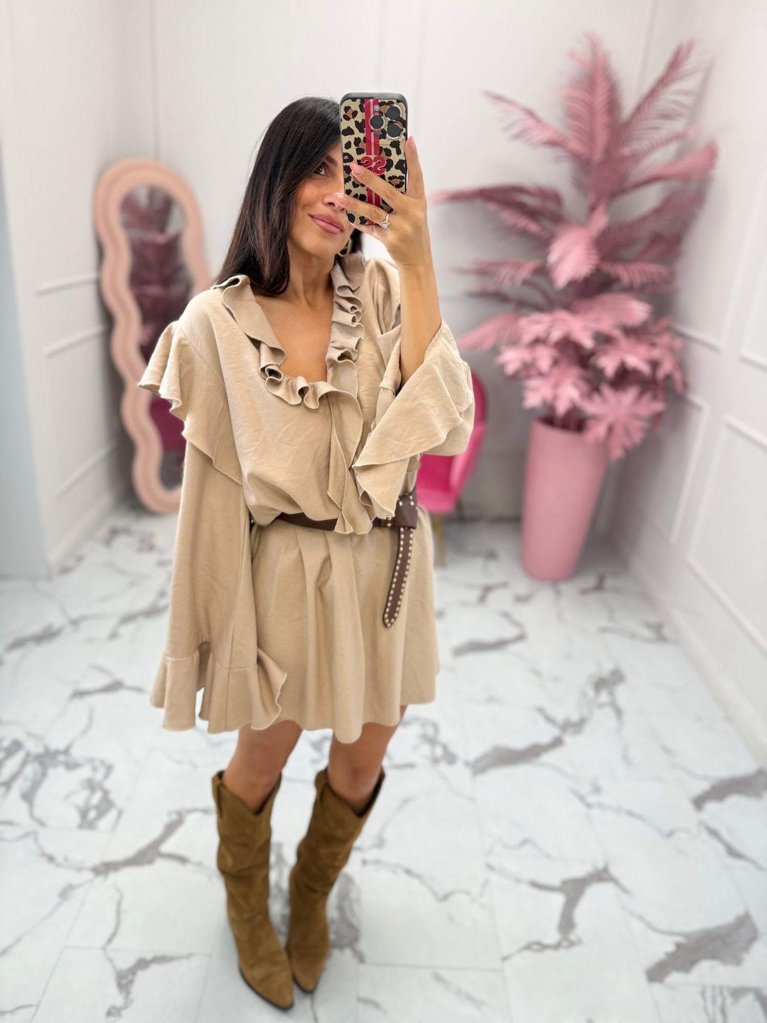 Abito “Rouches” con cintura HAVE ONE