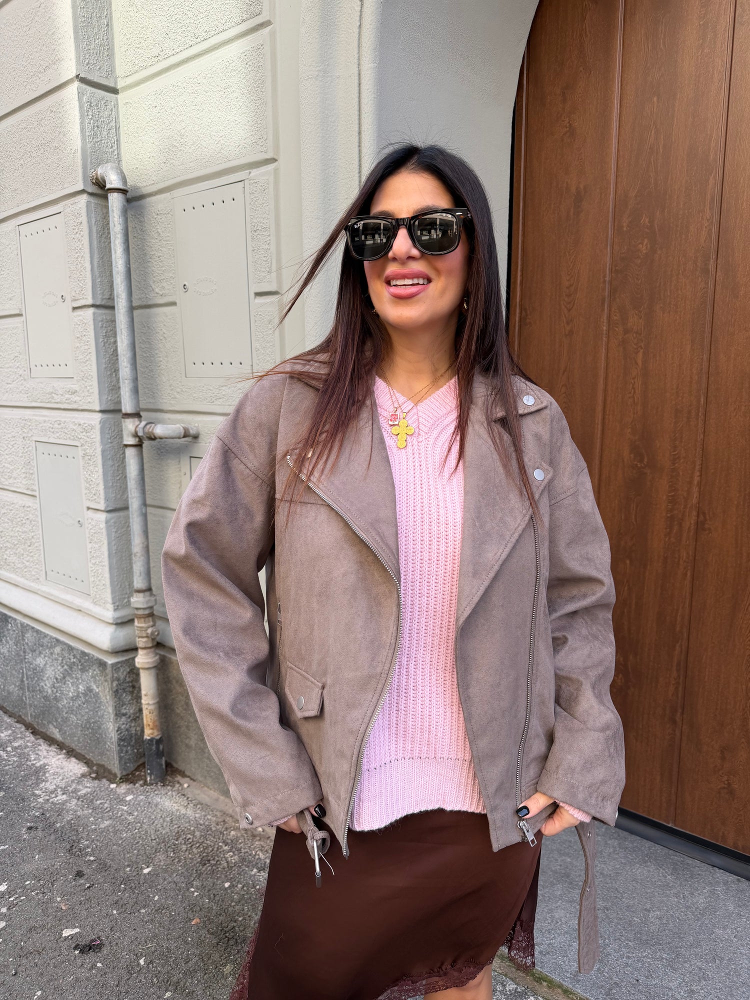 Chiodo over suede “Frida” JJXX