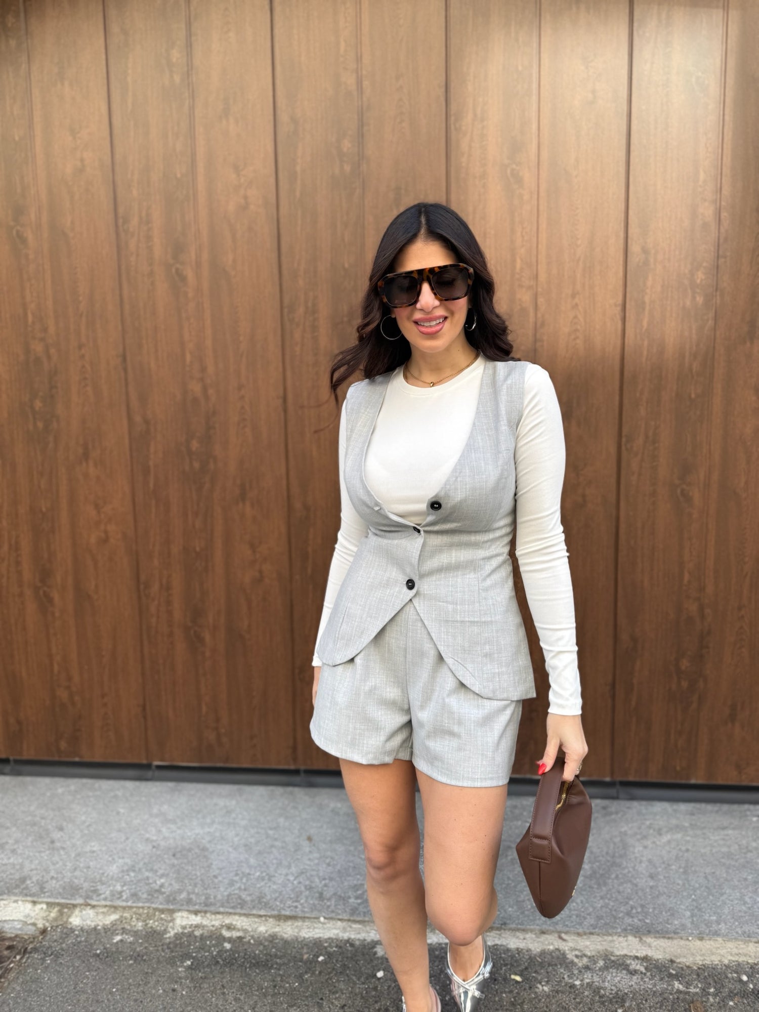 Shorts “Grey Check” GLAMOROUS