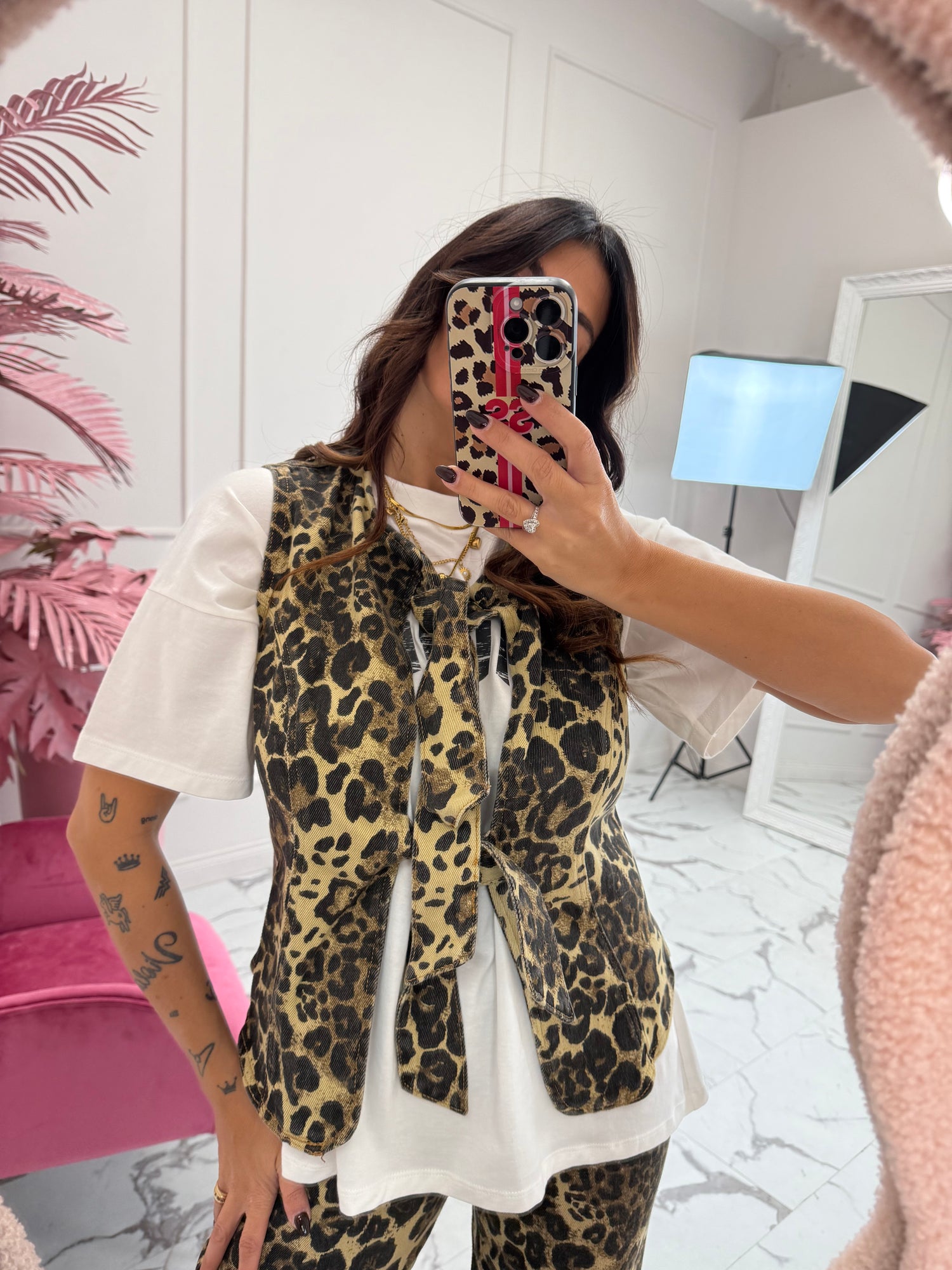 Gilet leopardato “Grr” GLAMOROUS
