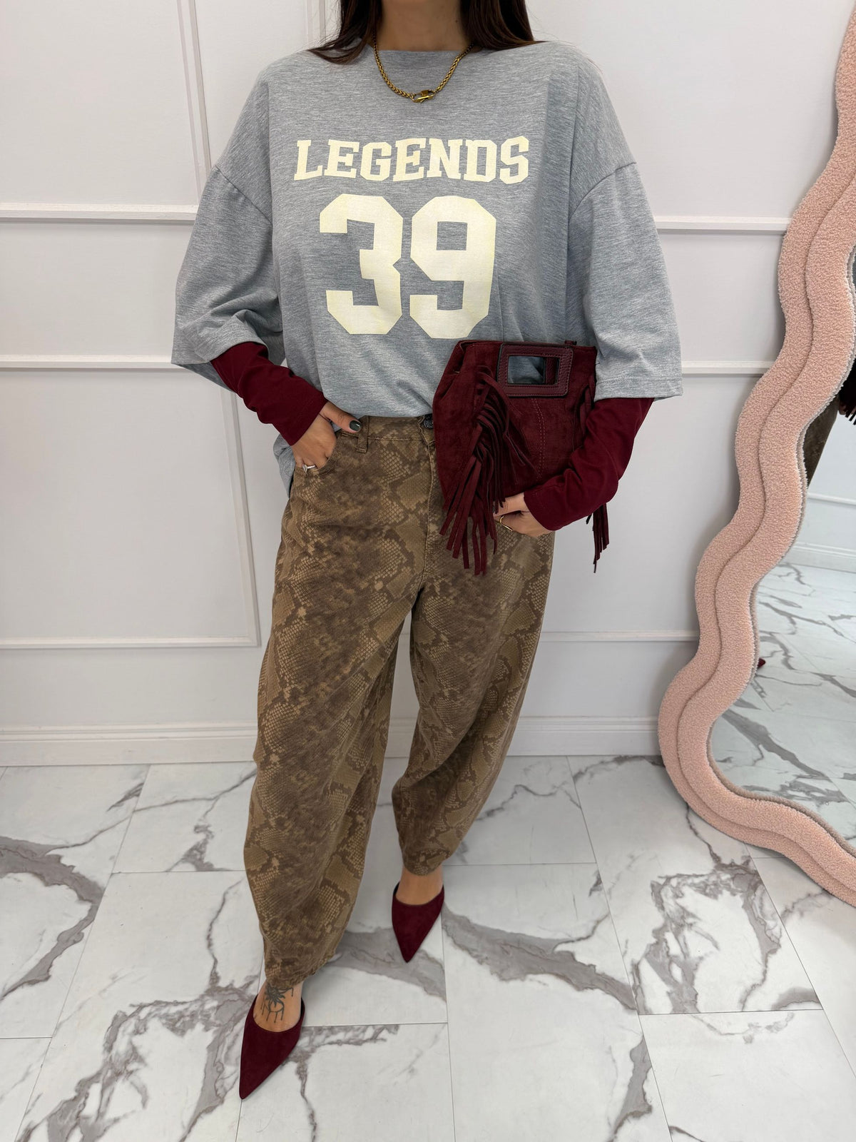 Jeans balloon pitonato HAVEONE