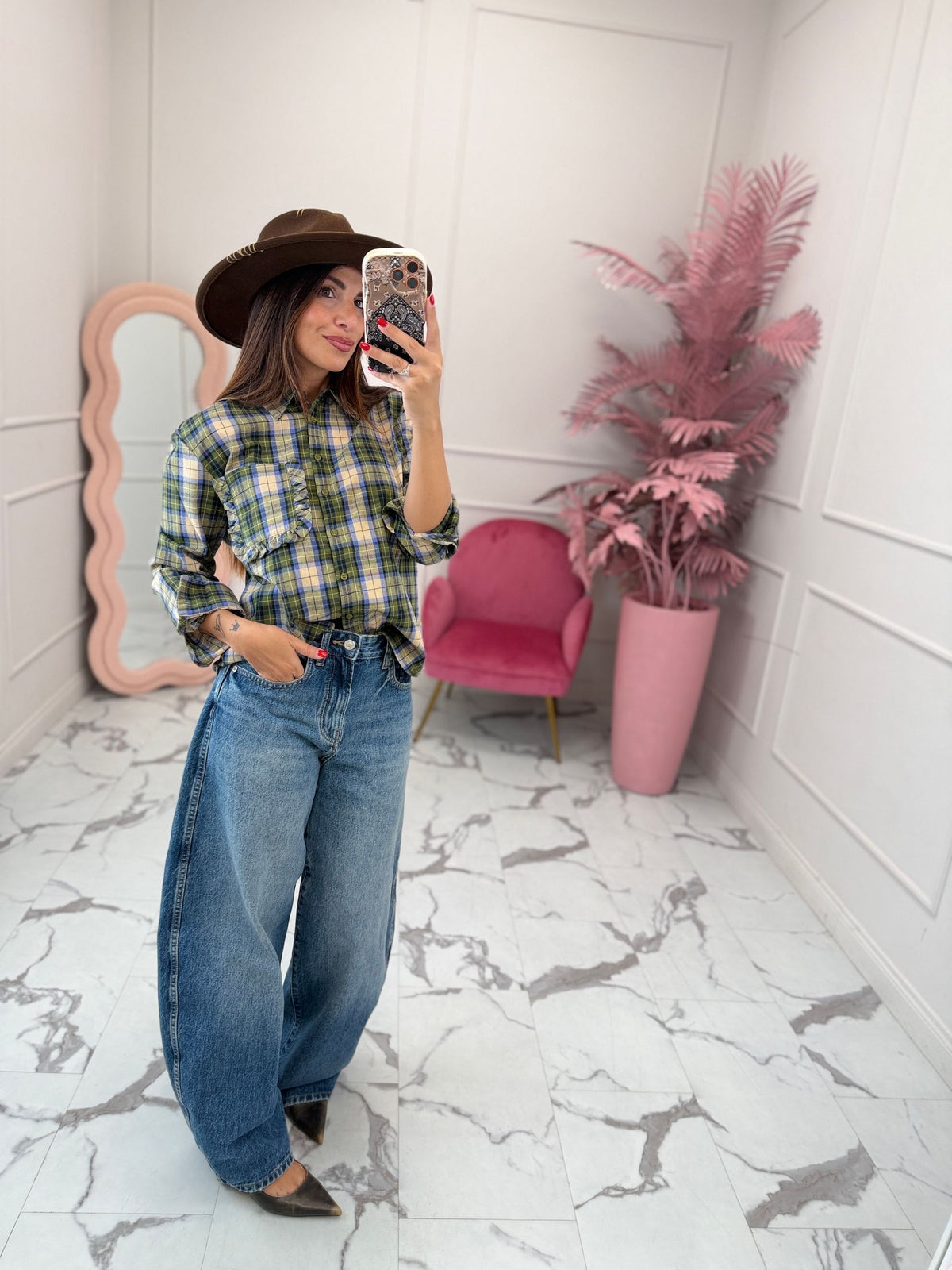 Camicia quadri taschino rouches COMPANIA FANTASTICA