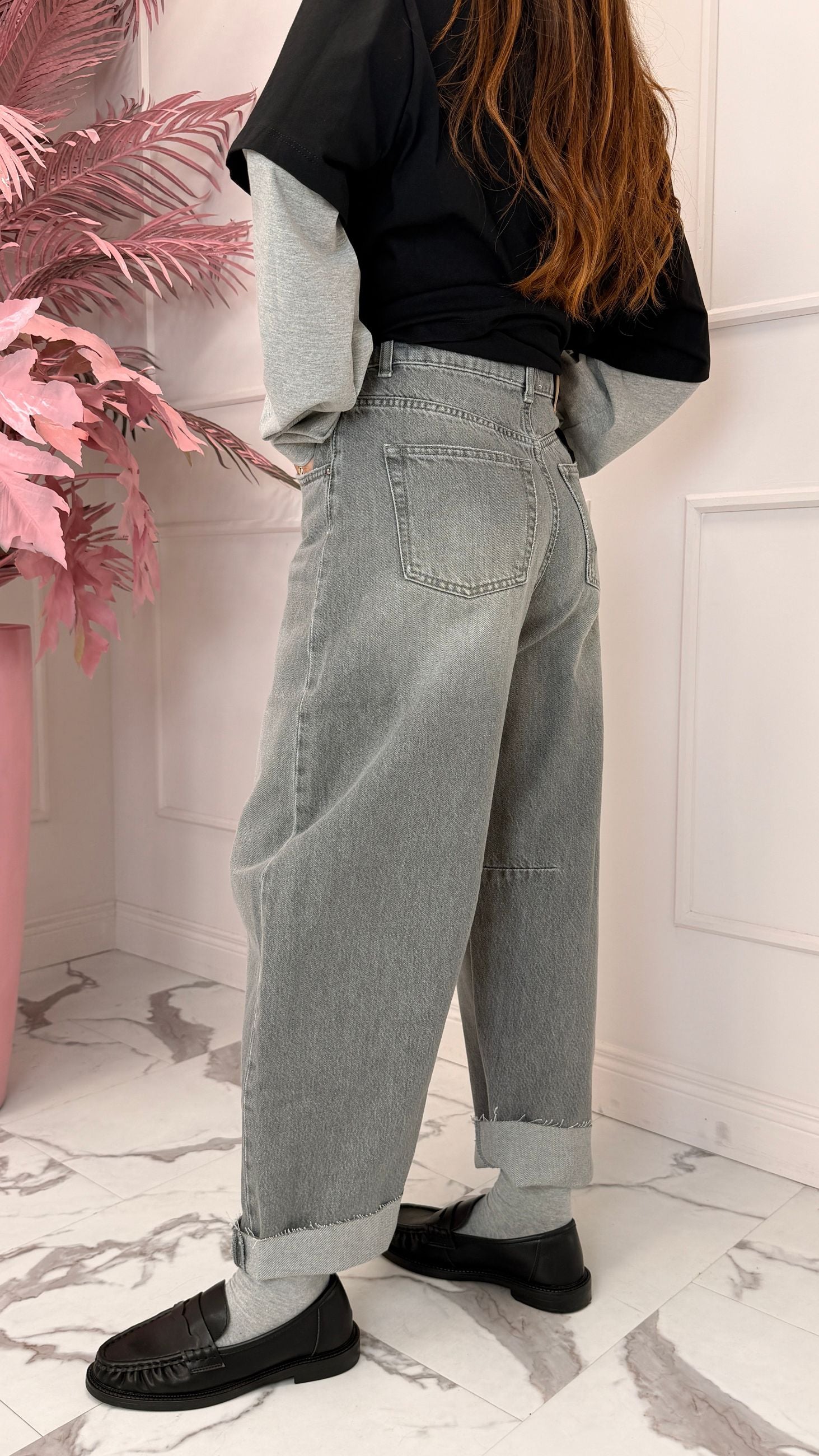 Jeans balloon grigio Delia VICOLO