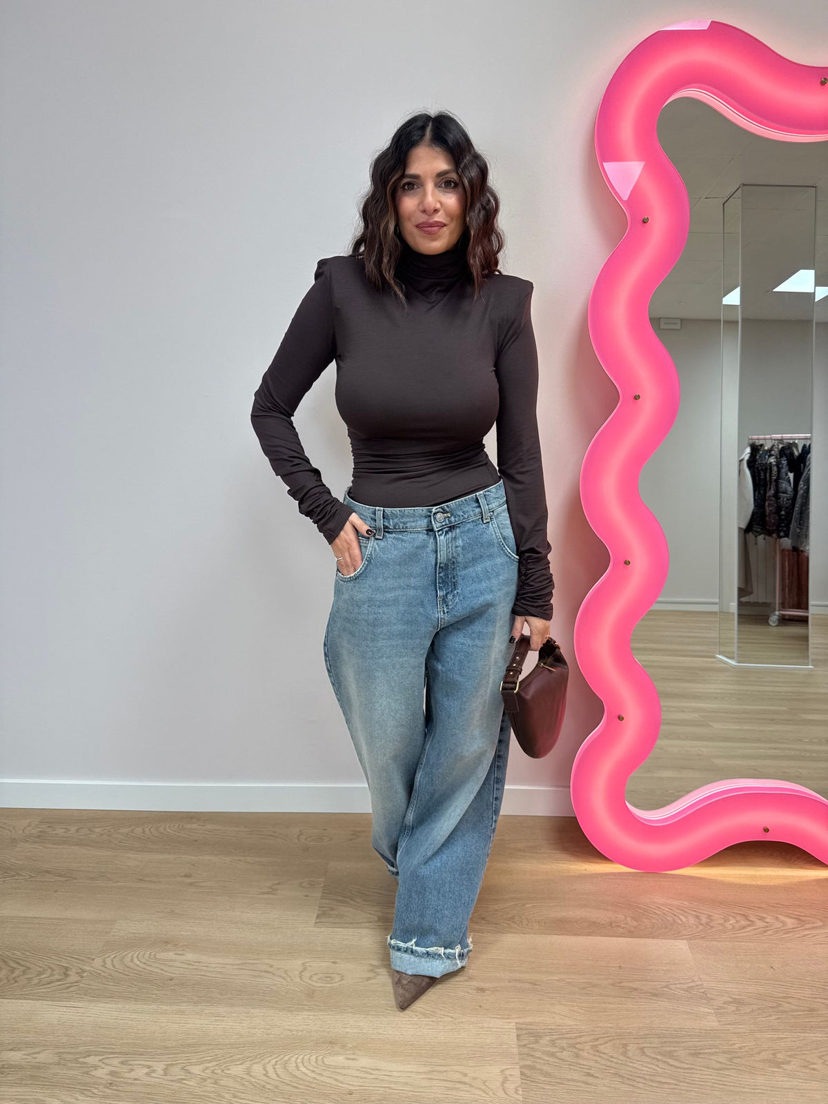 Dolcevita jersey con spalline VICOLO