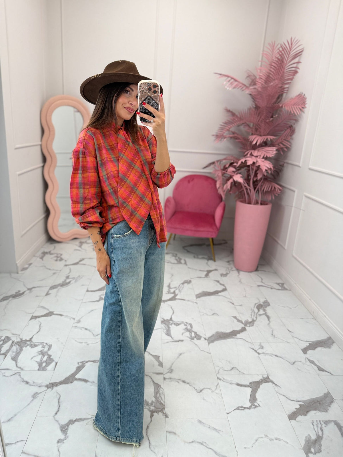 Camicia quadri pink plaid COMPANIA FANTASTICA