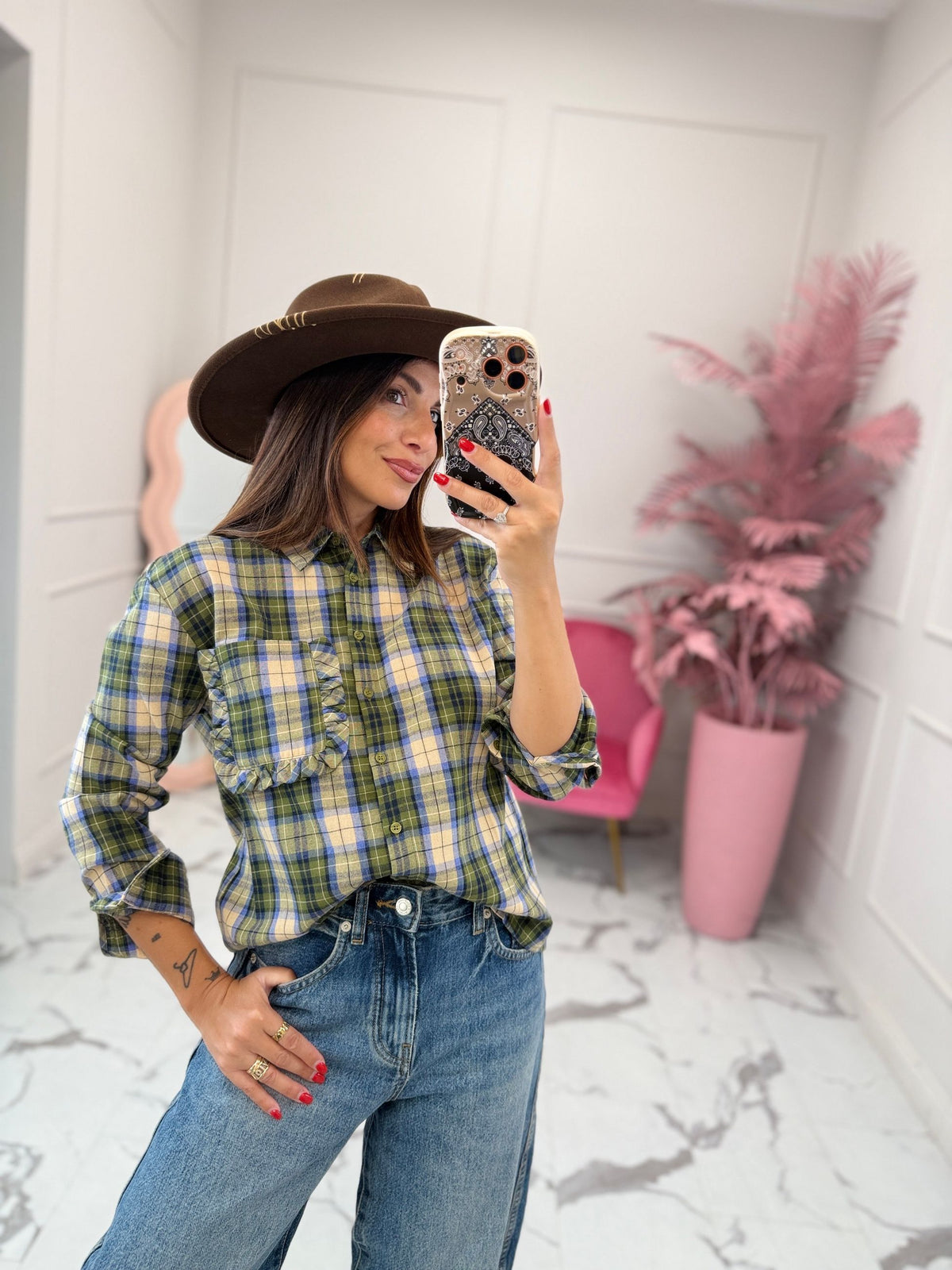 Camicia quadri taschino rouches COMPANIA FANTASTICA