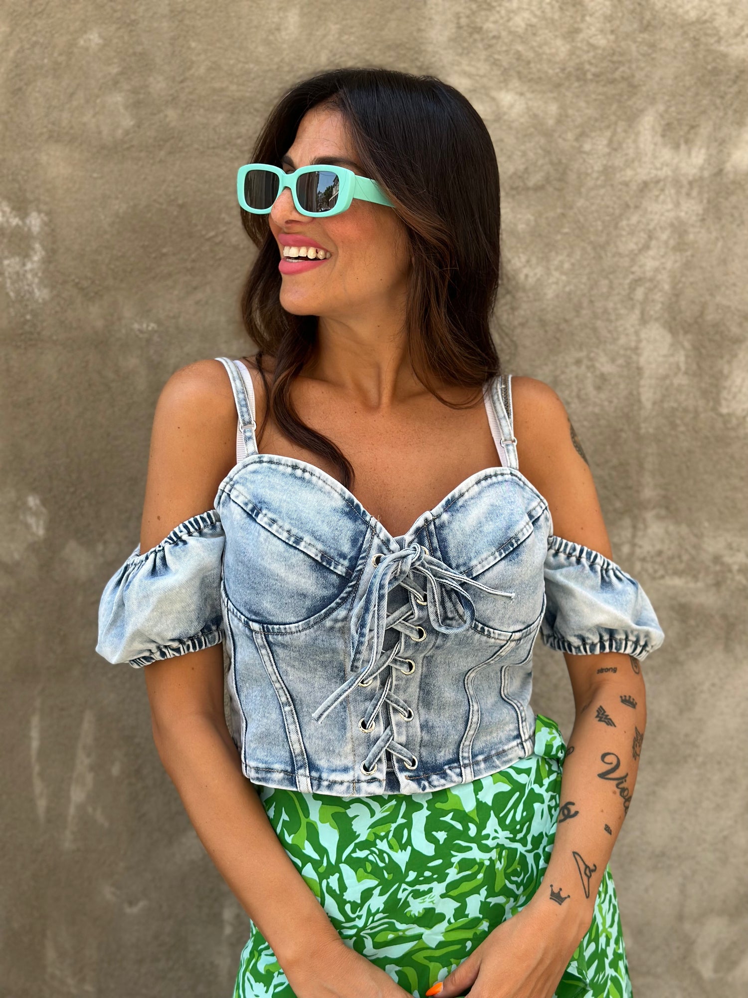 Top Denim crop “Penny” LIP