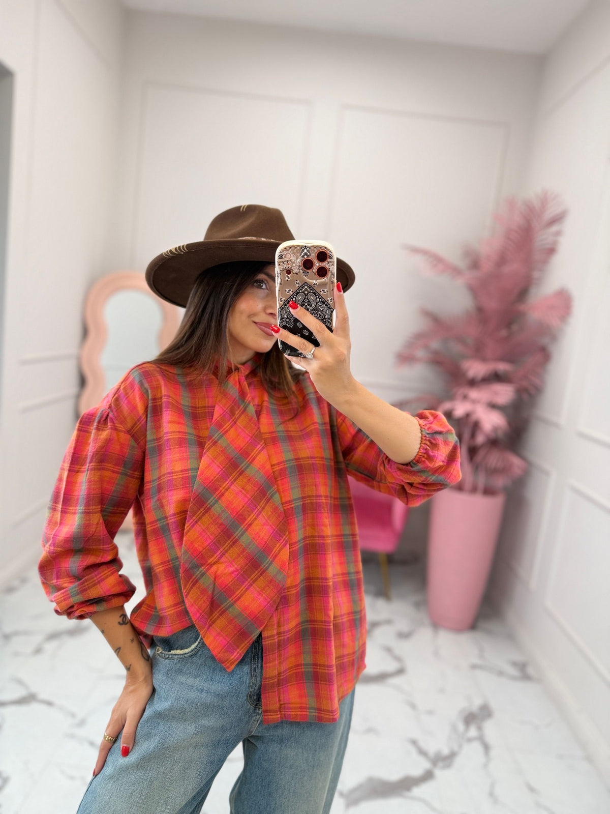 Camicia quadri pink plaid COMPANIA FANTASTICA