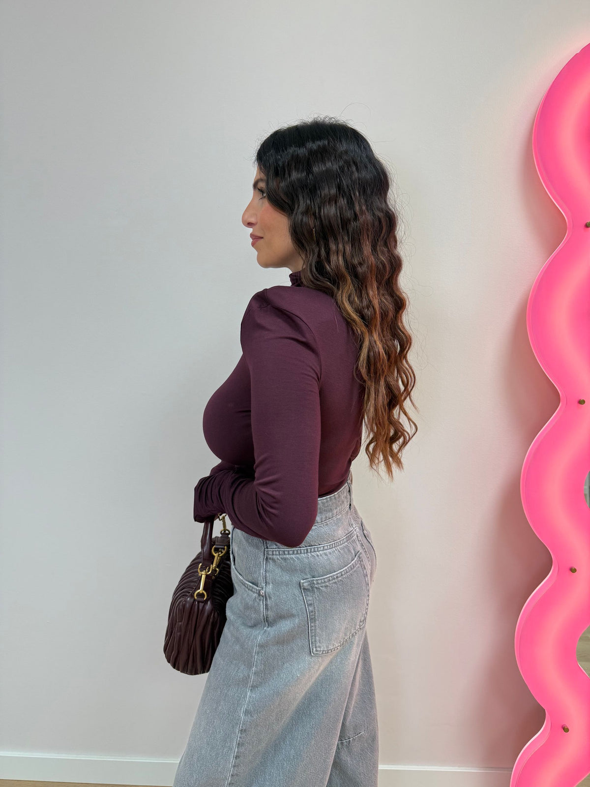 Dolcevita jersey con spalline VICOLO