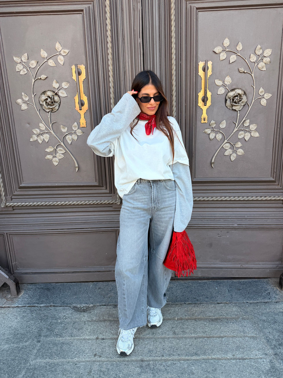 Jeans balloon grigio Delia VICOLO
