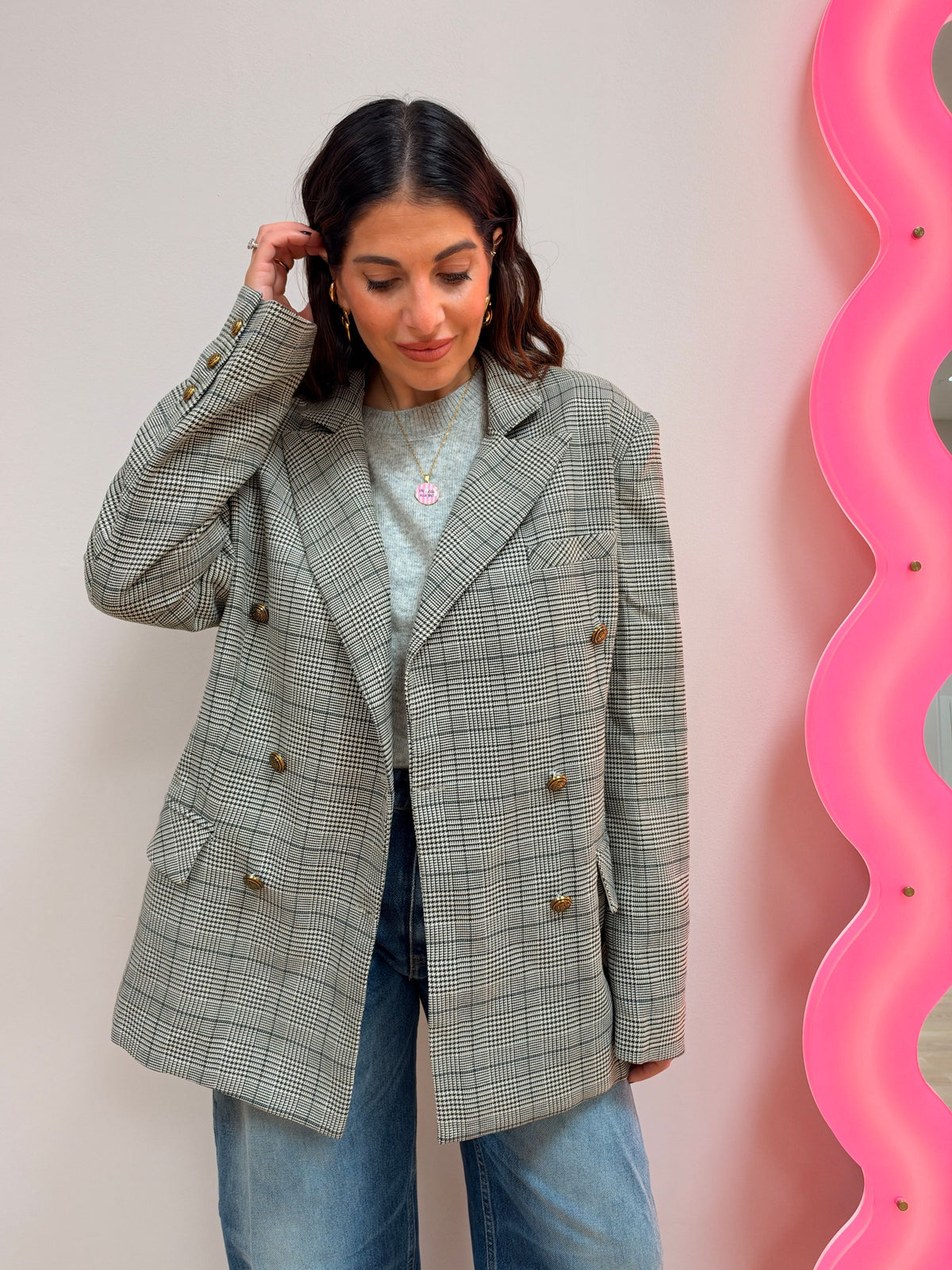 Blazer doppiopetto Check GLAMOROUS