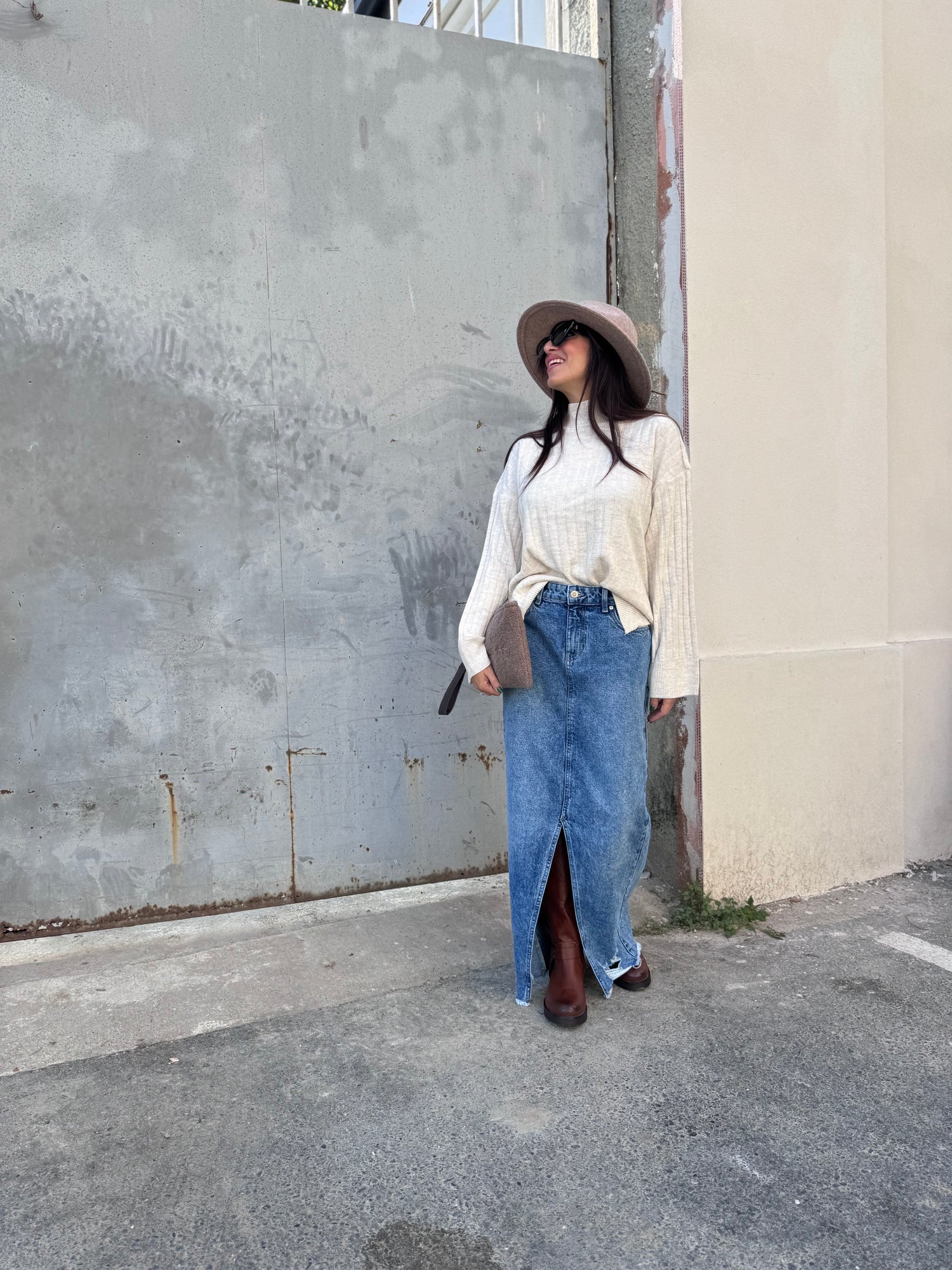 Gonna lunga denim “Emma” ONLY