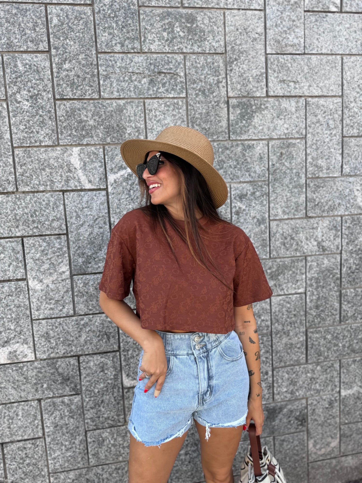Shorts denim vita alta MONIQUE
