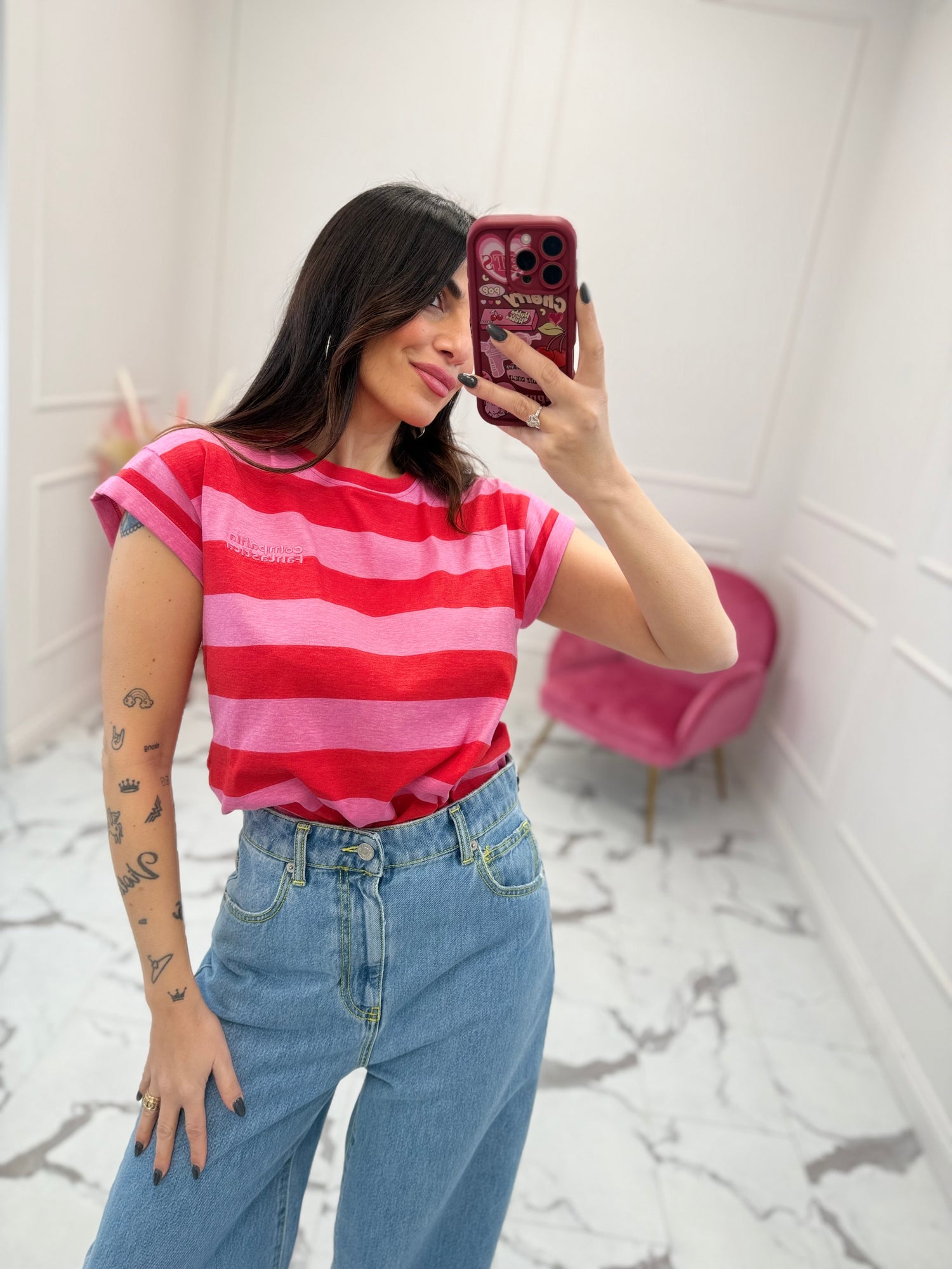 T-shirt “Red&Pink Stripes” COMPANIA FANTASTICA