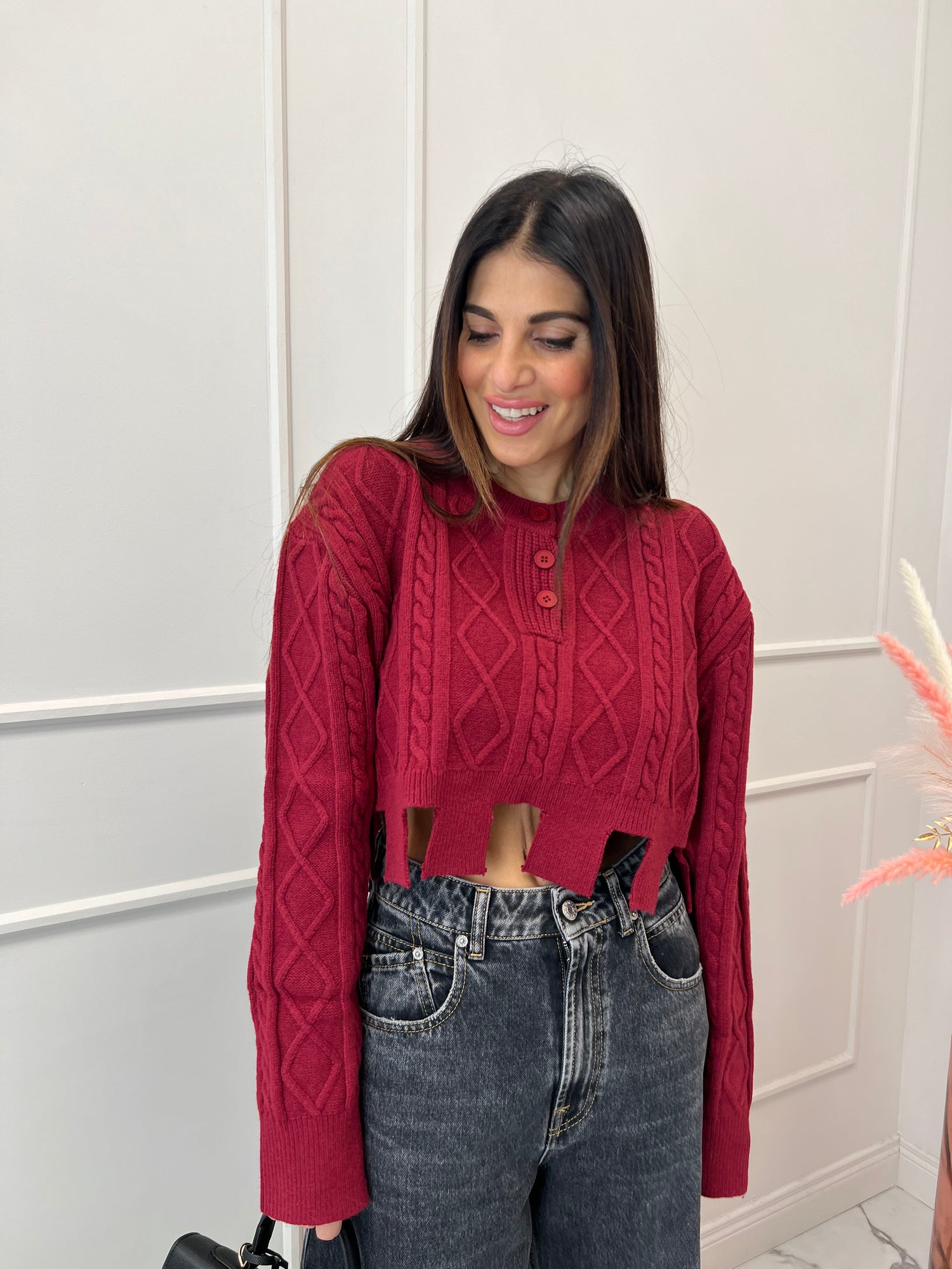 Cardigan trecce crop LUMINA