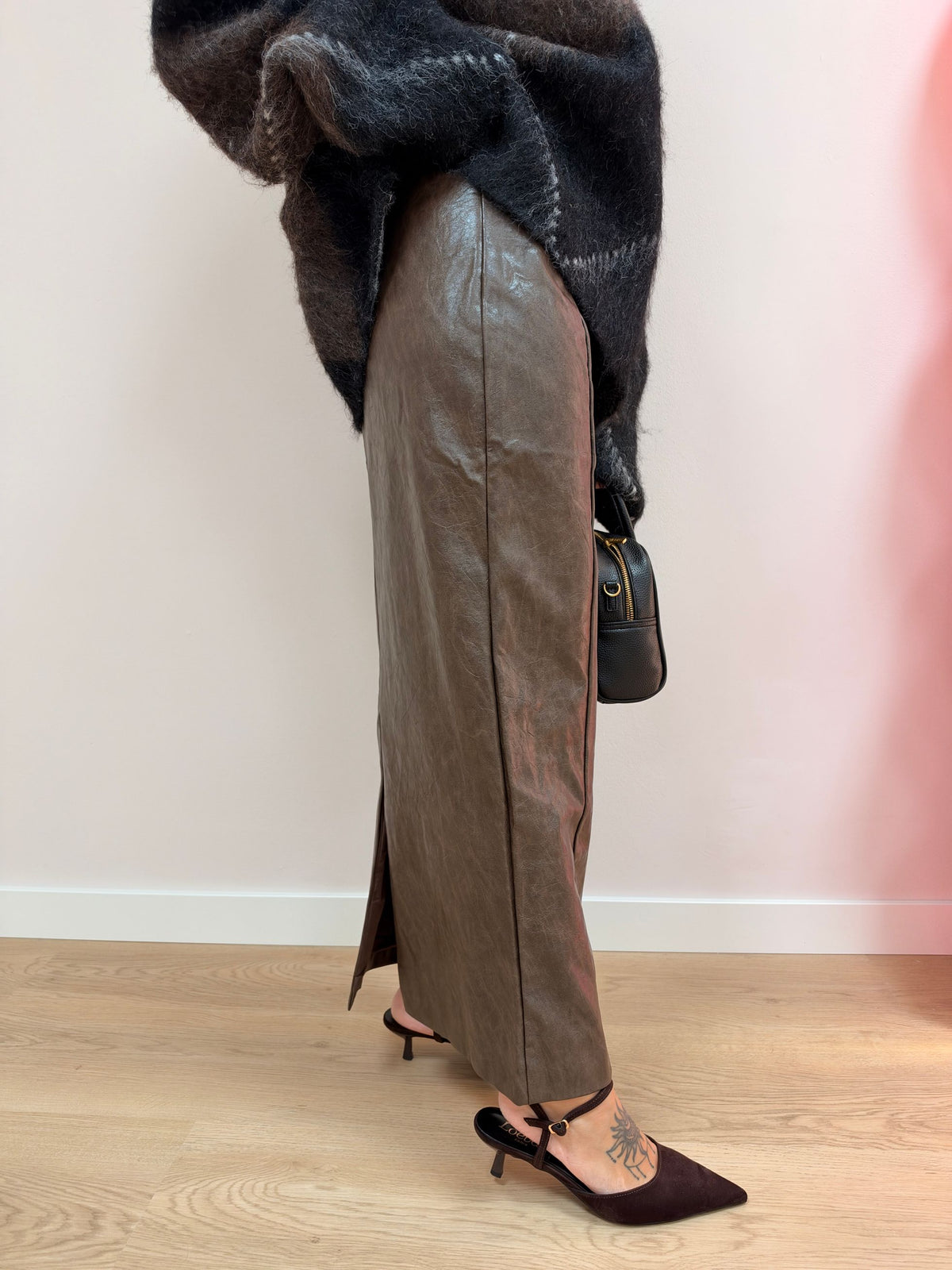 Gonna longuette ecopelle Mila GLAMOROUS