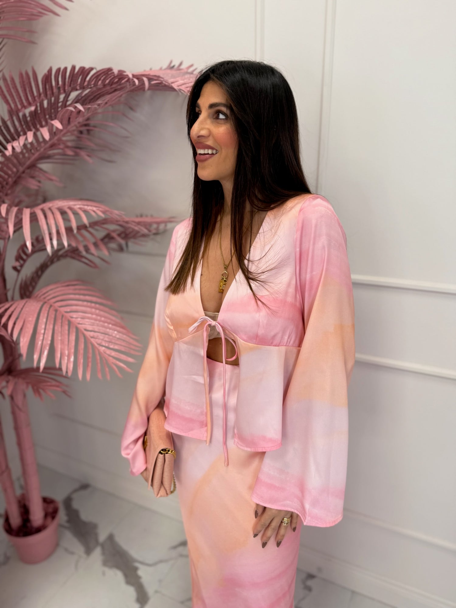 Blusa Crop “Peach” GLAMOROUS