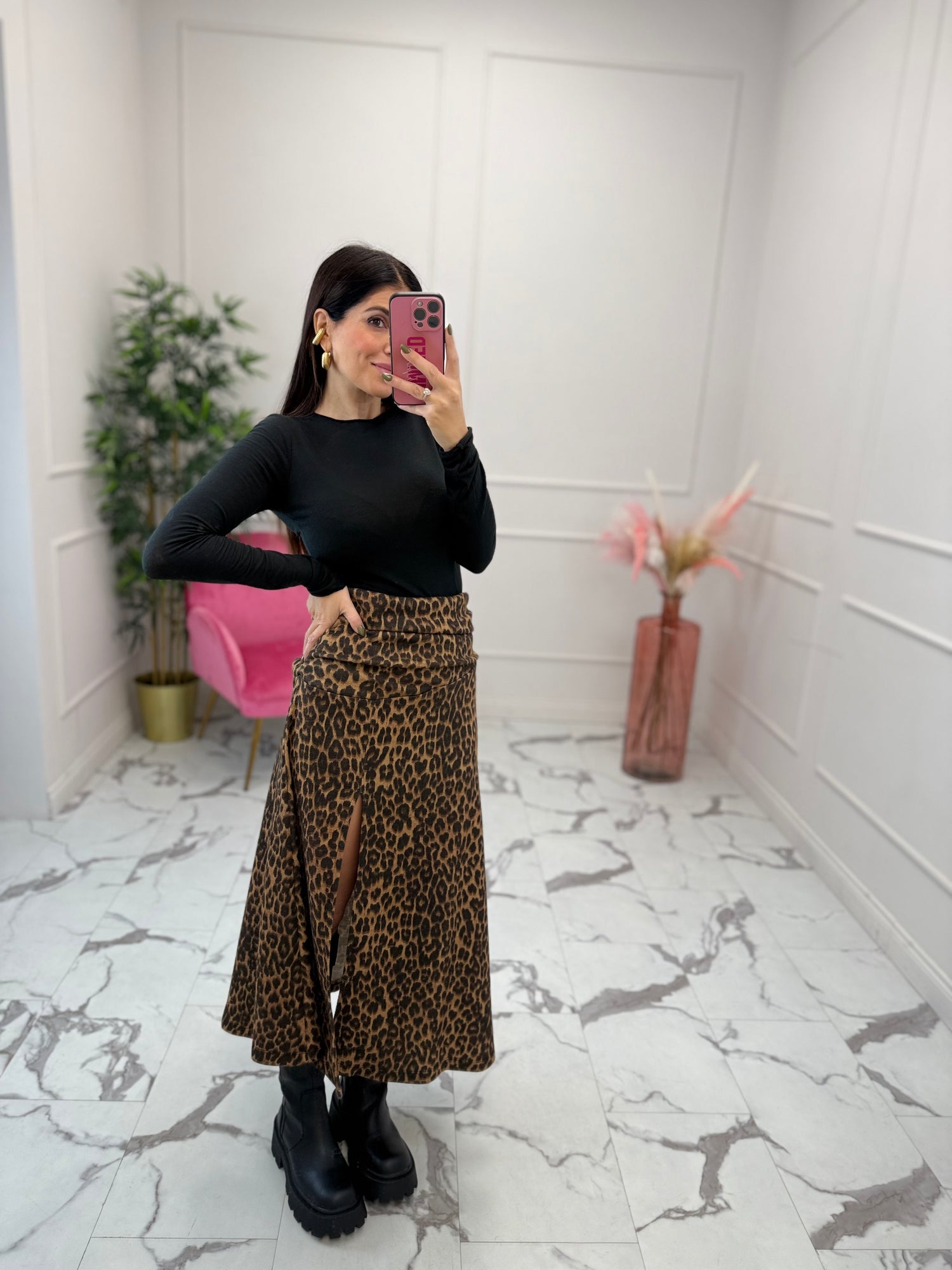 Gonna in maglia “Leopard” LUMINA