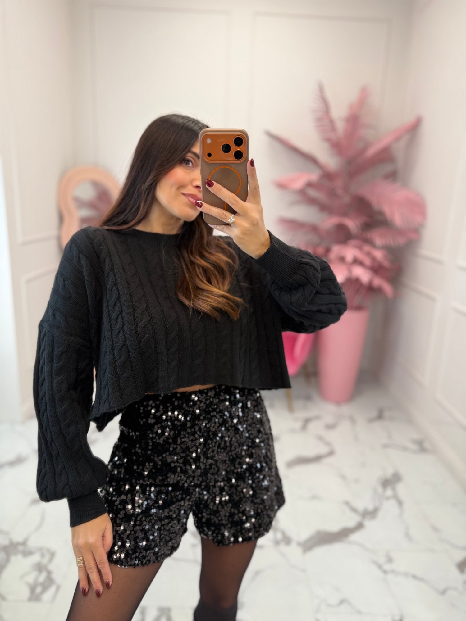 Shorts paillettes “Confidence” ONLY