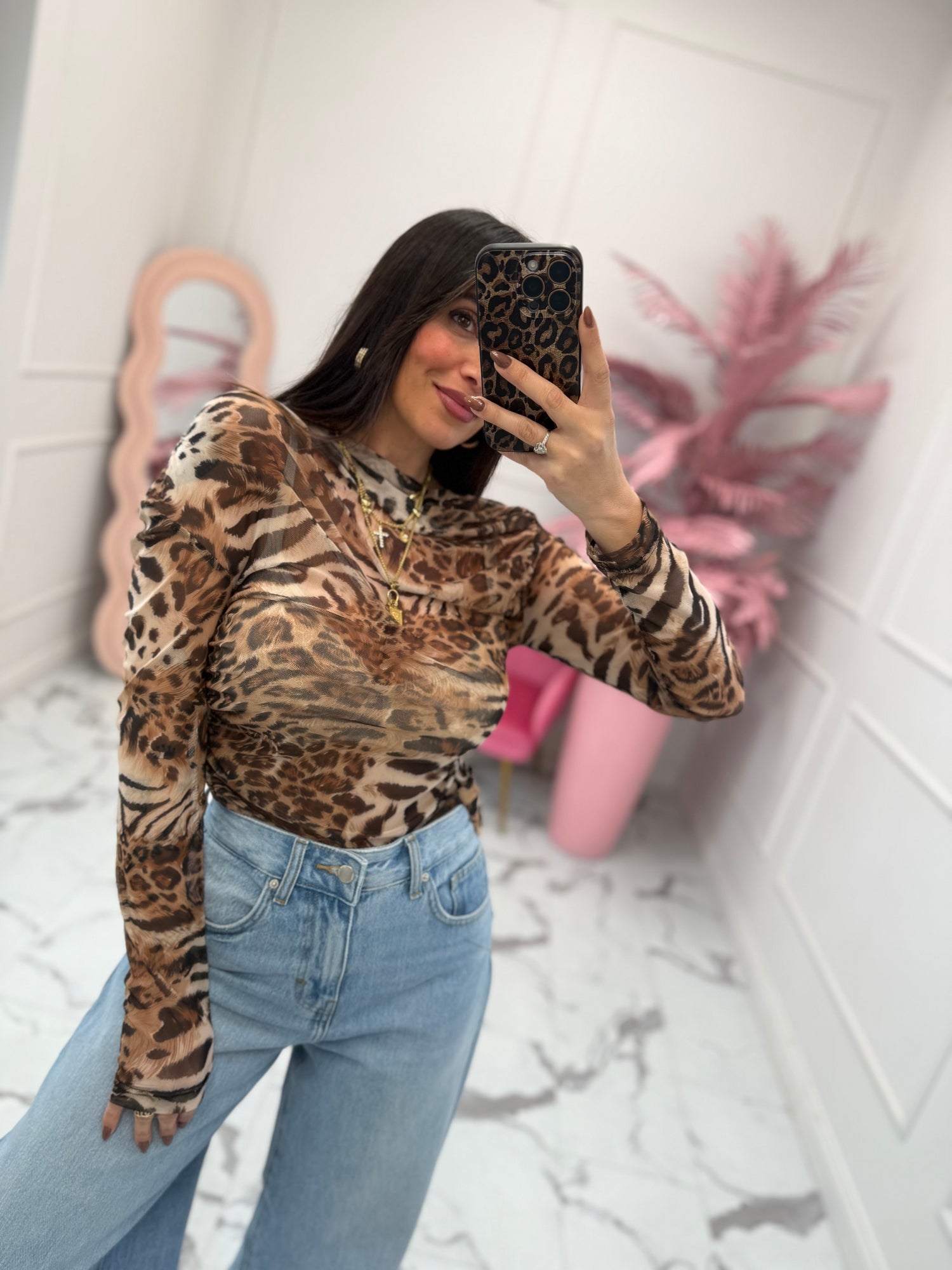 Maglia tulle “Animalier” LUMINA
