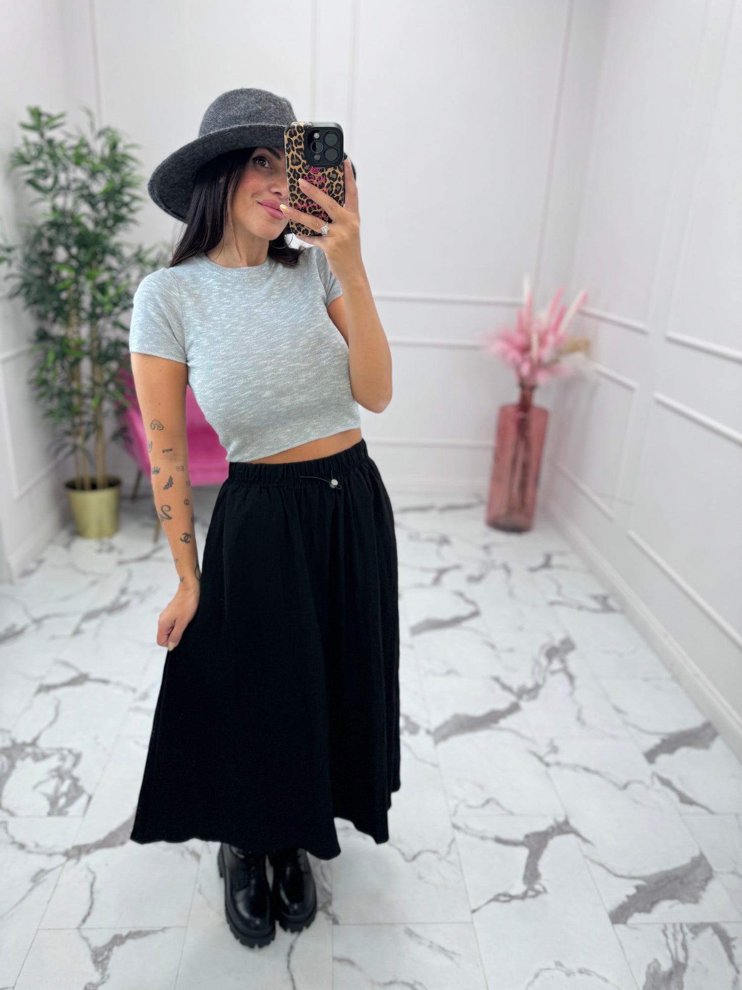 T-shirt crop in maglia LUMINA