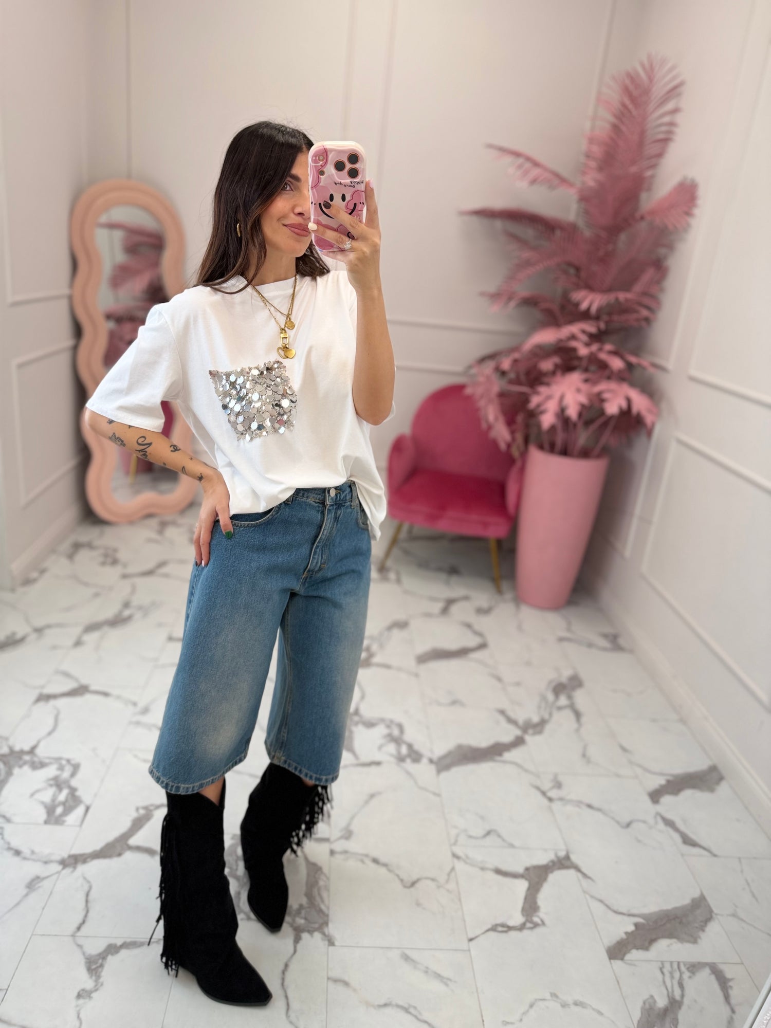T-shirt taschino paillettes “Jolie” LIP