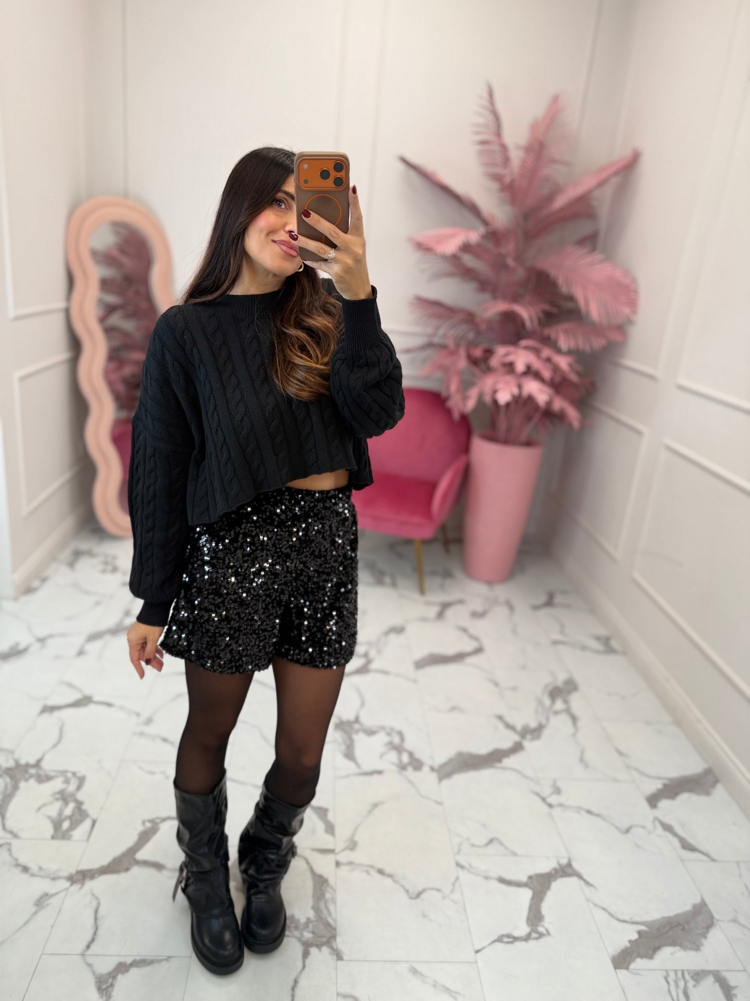 Shorts paillettes “Confidence” ONLY