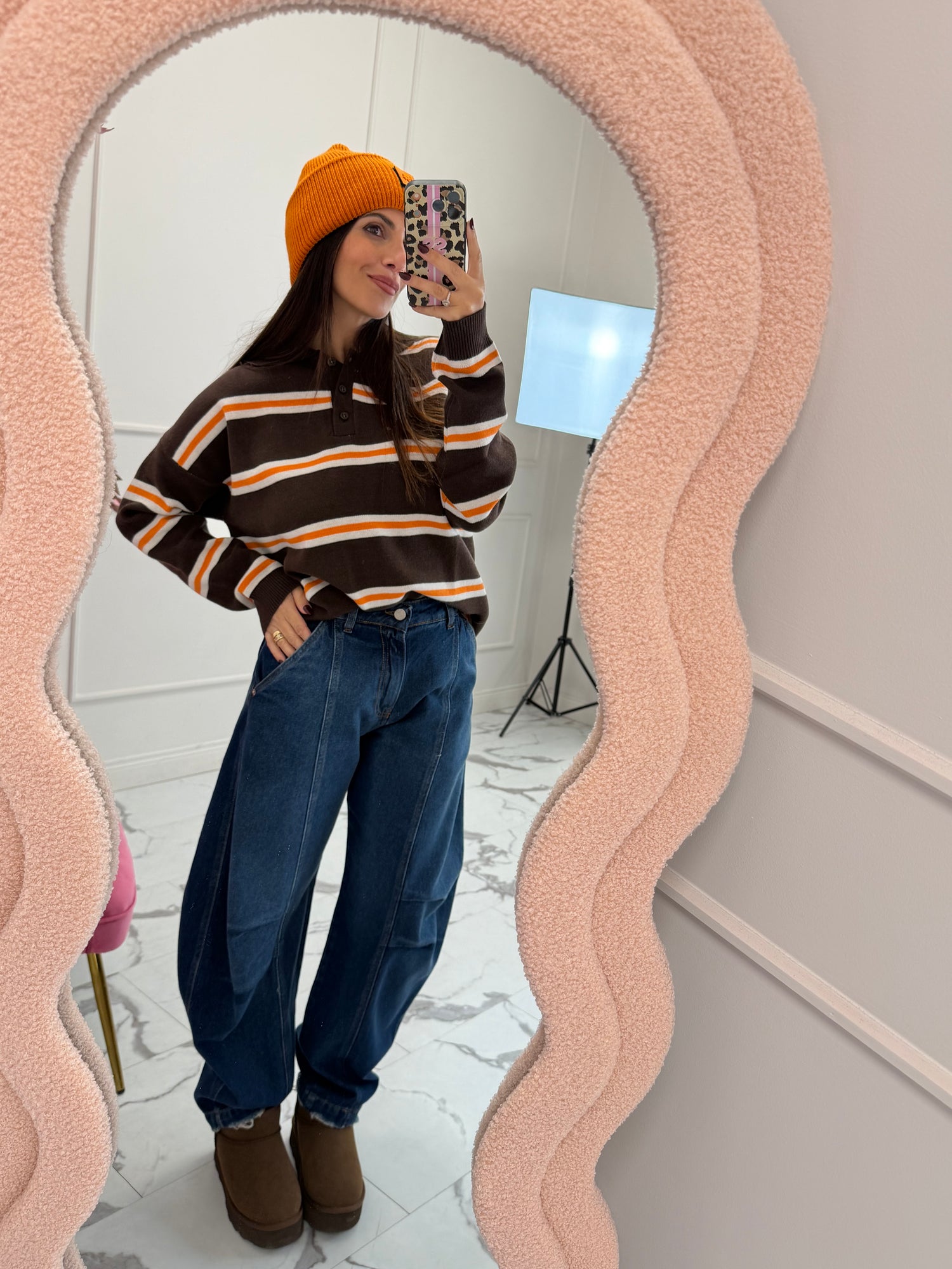 Maglioncino a polo righe HAVE ONE