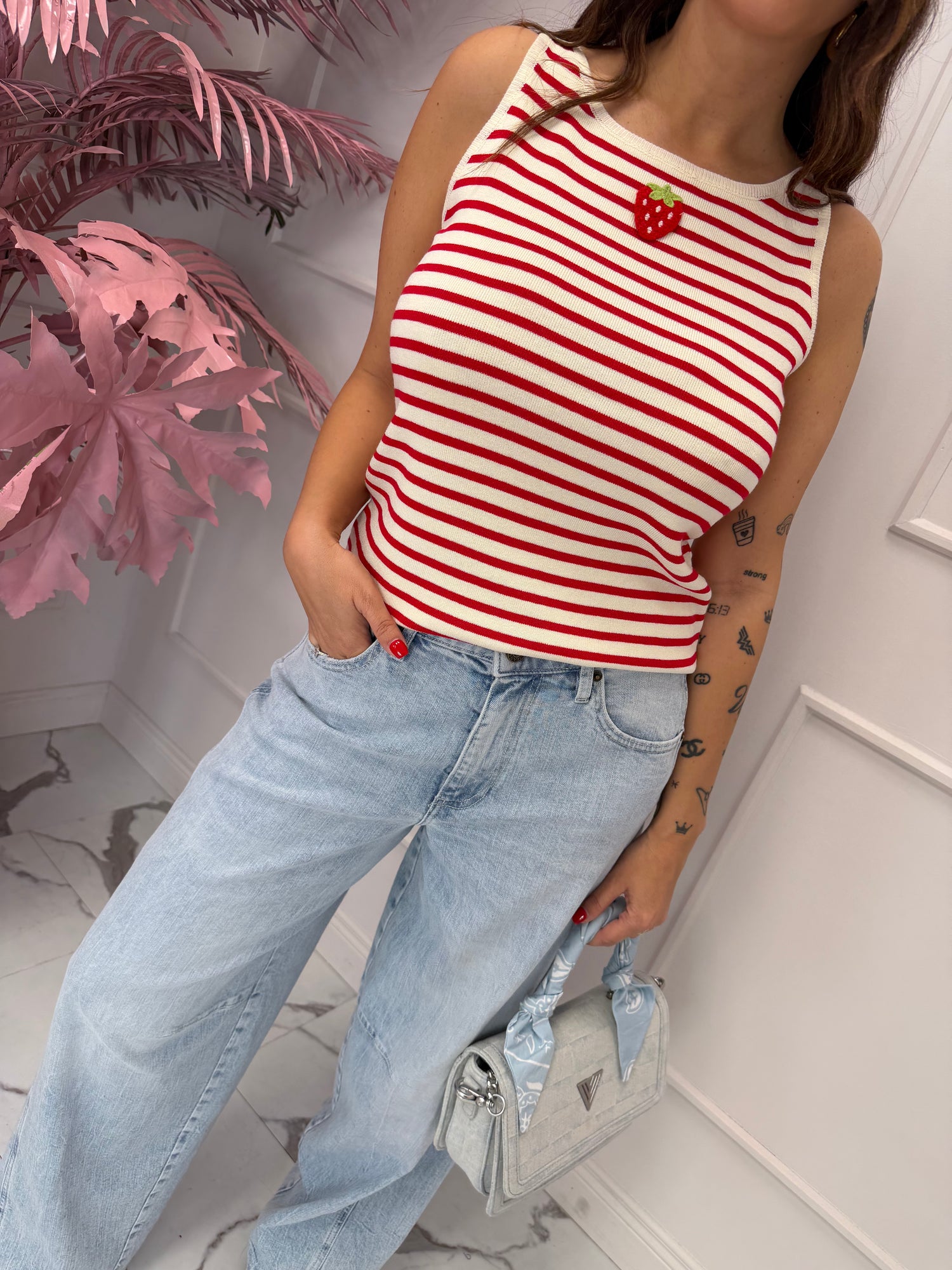 Canotta in maglia “Strawberry” COMPANIA FANTASTICA