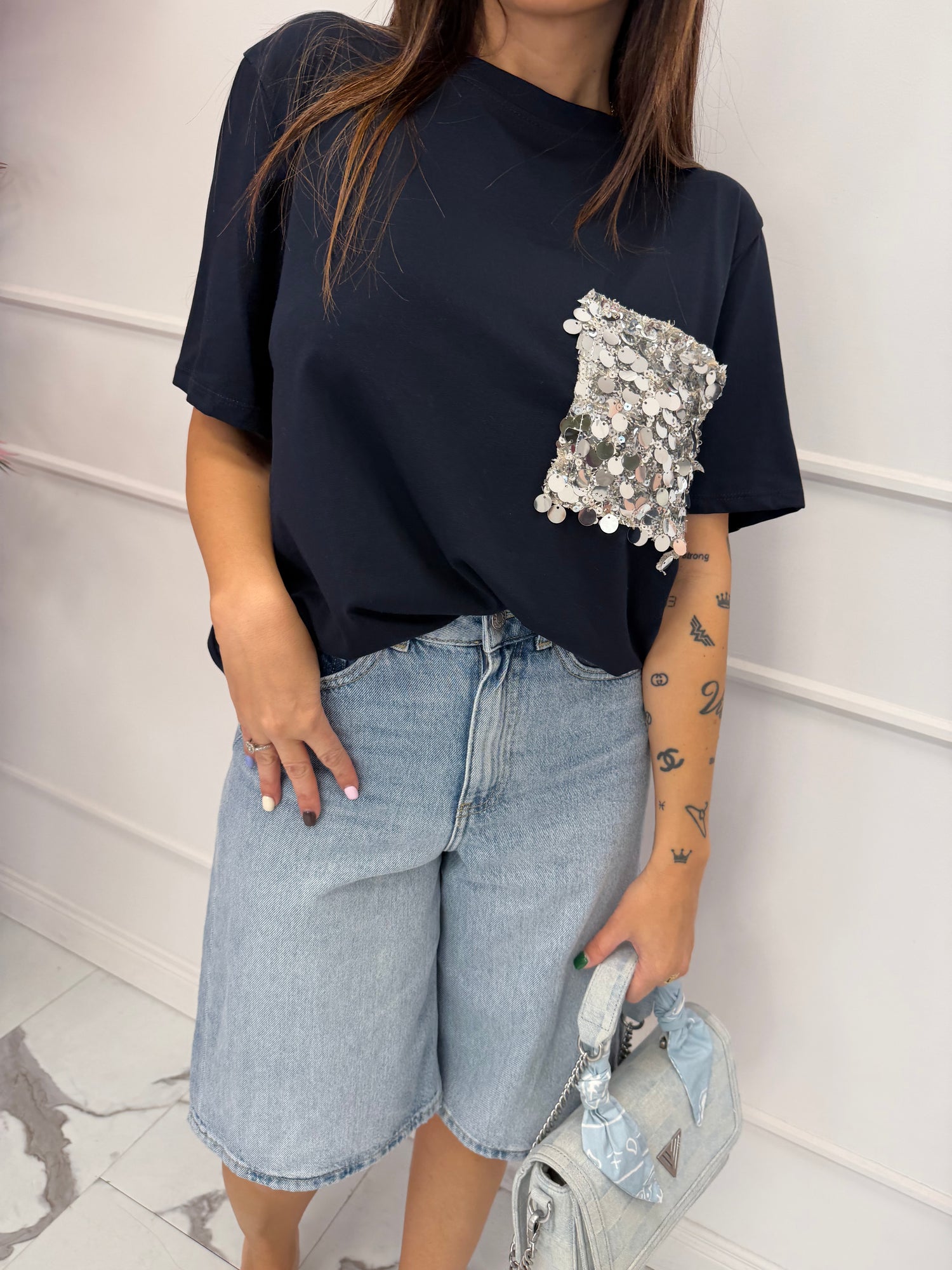 T-shirt taschino paillettes “Jolie” LIP
