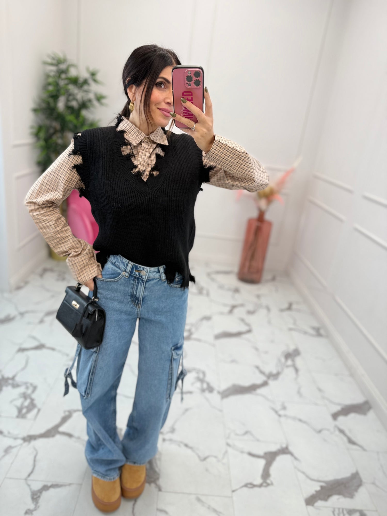 Gilet in maglia rotture LUMINA